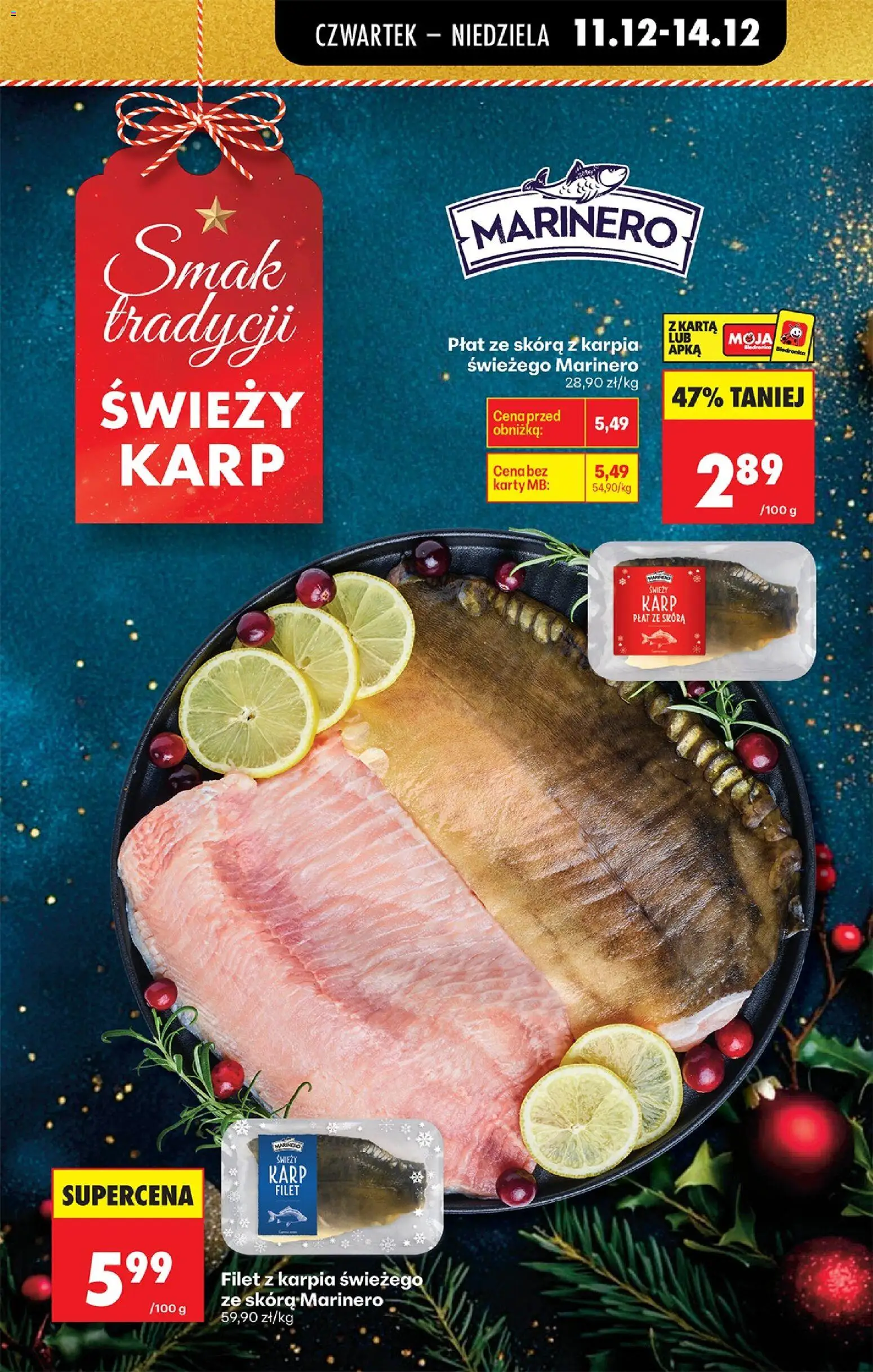 Biedronka gazetka - Oferta w tym tygodniu od 11.12.2025 | Strona: 11 | Produkty: Karta, Karp
