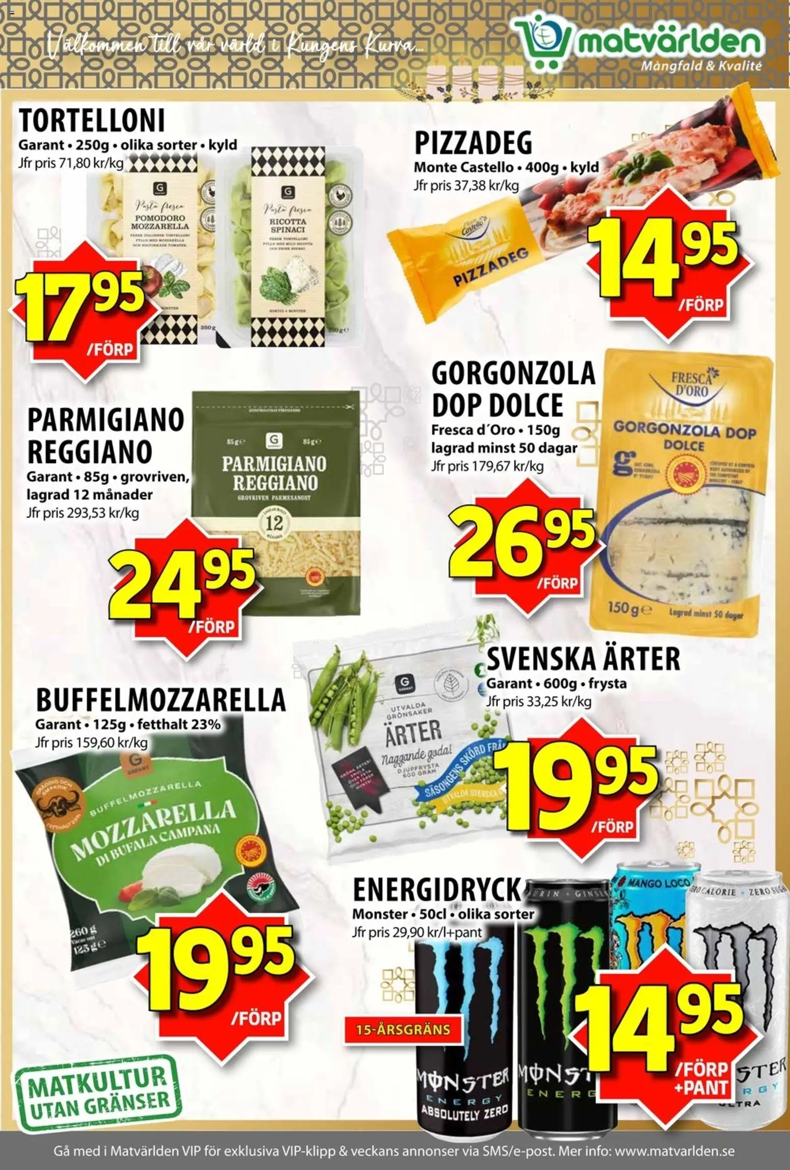 Matvärlden reklamblad aktuell från 01.12.2025 | Sida: 2 | Produkter: Energidryck, Tomater, Pasta, Mango
