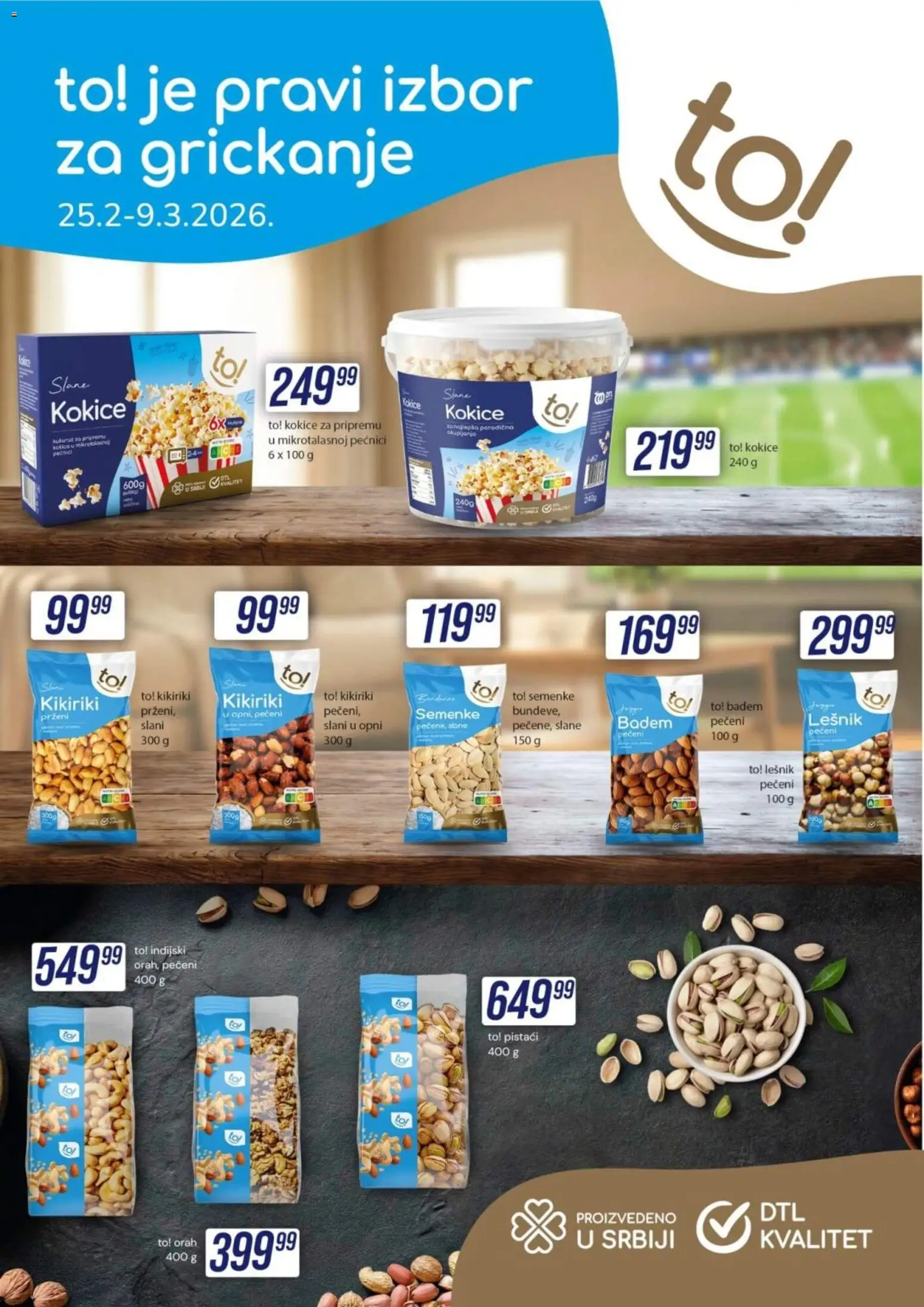 Tekijanka katalog - važi od 25.02.2026 | Strana: 1 | Proizvode: Badem, Lešnik, Pistaći, Orah