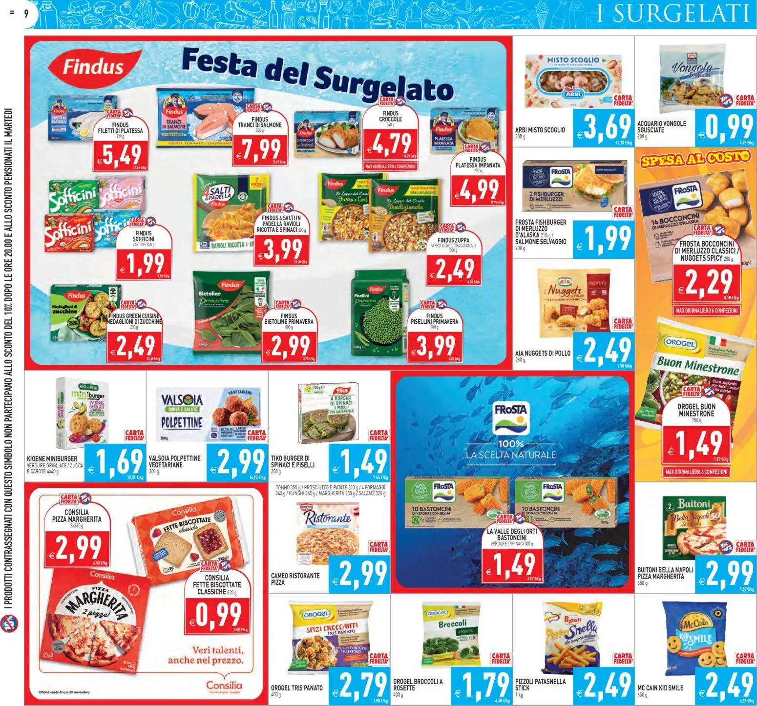 Volantino PIM Supermercati del 19.11.2025 | Pagina: 9 | Prodotti: Vongole, Patate, Ravioli, Ricotta