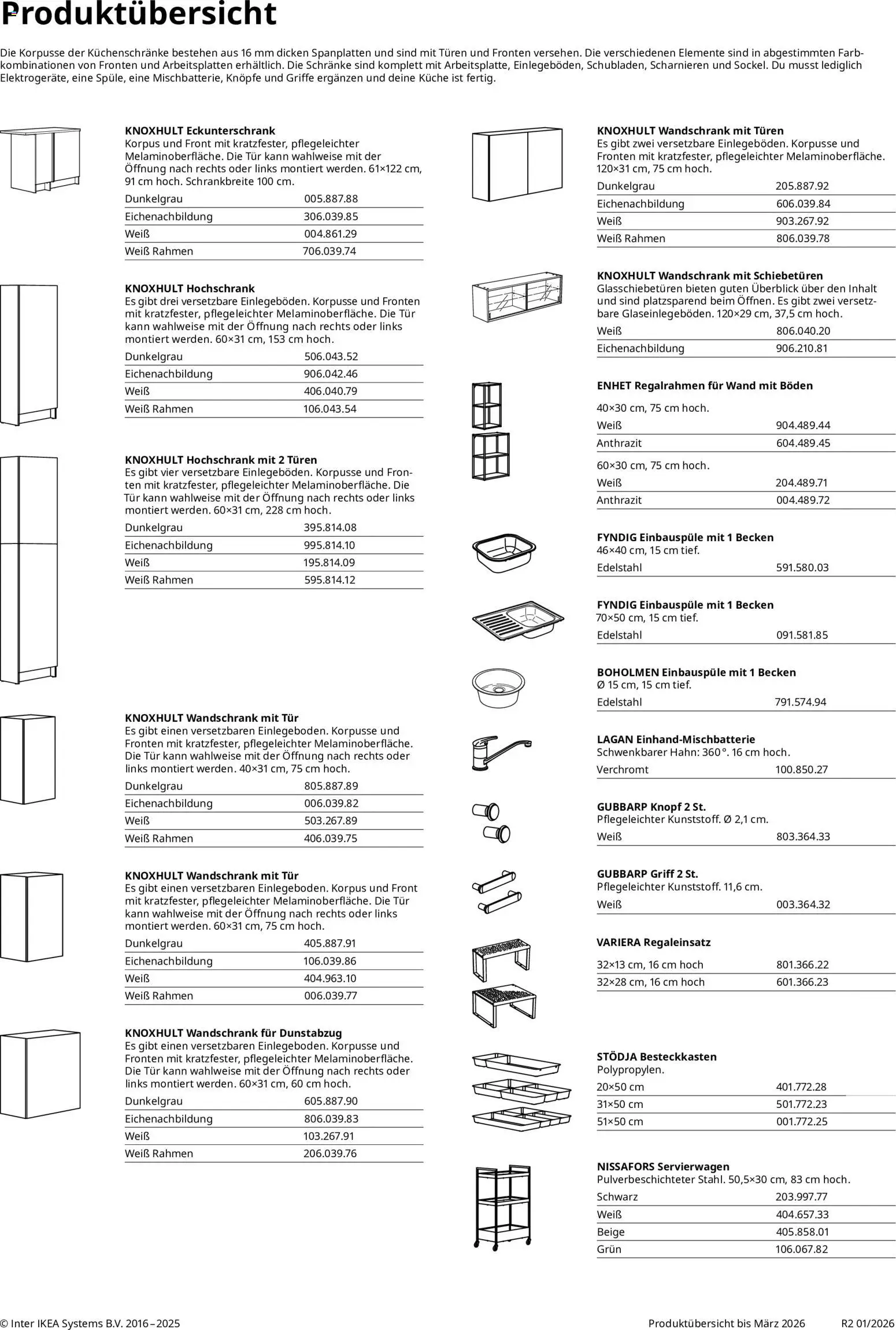 Ikea Küchenserie – gültig ab 02.01.2026 | Seite: 4 | Produkte: Servierwagen, Tür, Hochschrank, Dunstabzug