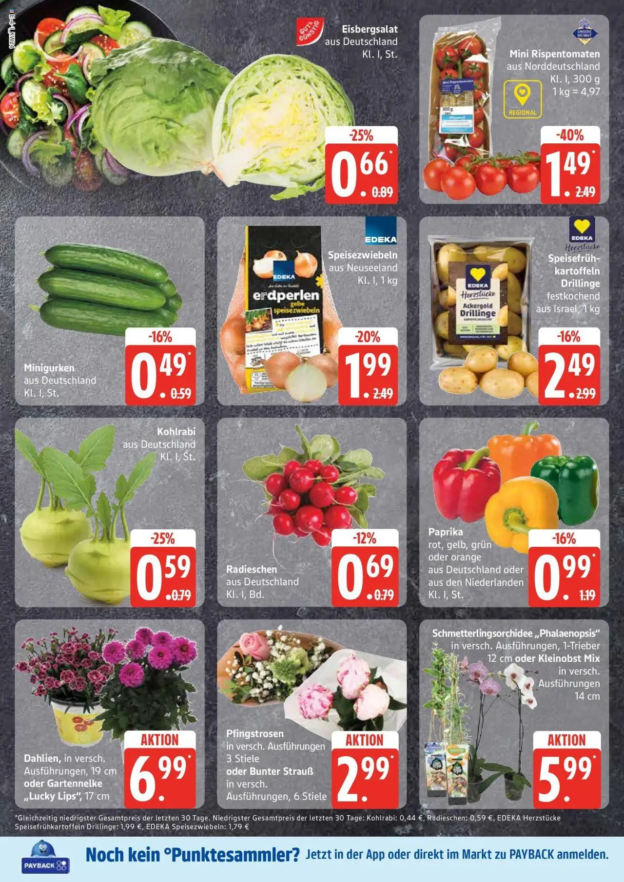 Edeka prospekt Großenwiehe	 - gültig ab dem 08.06.2025 | Seite: 4 | Produkte: Kohlrabi, Eisbergsalat, Kartoffeln, Paprika