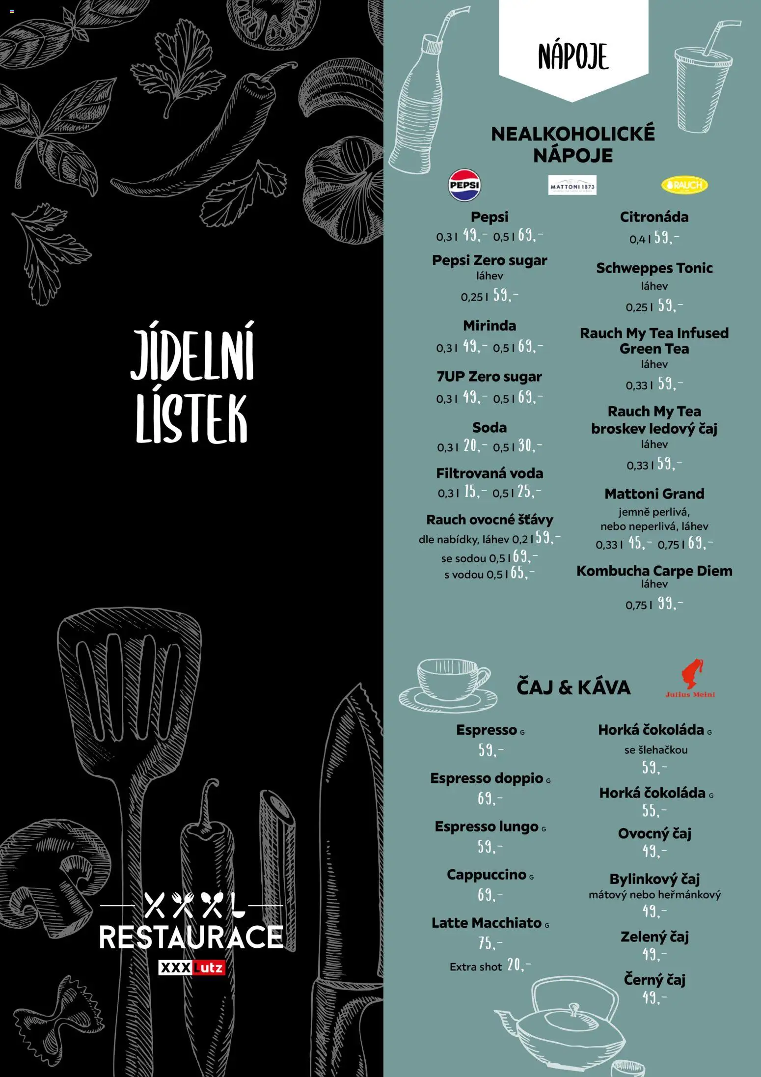 XXXLutz leták - Jídelní lístek  od 19.01.2026 | Strana: 2 | Produkty: Kombucha, Zelený čaj, Pepsi Zero, Cappuccino