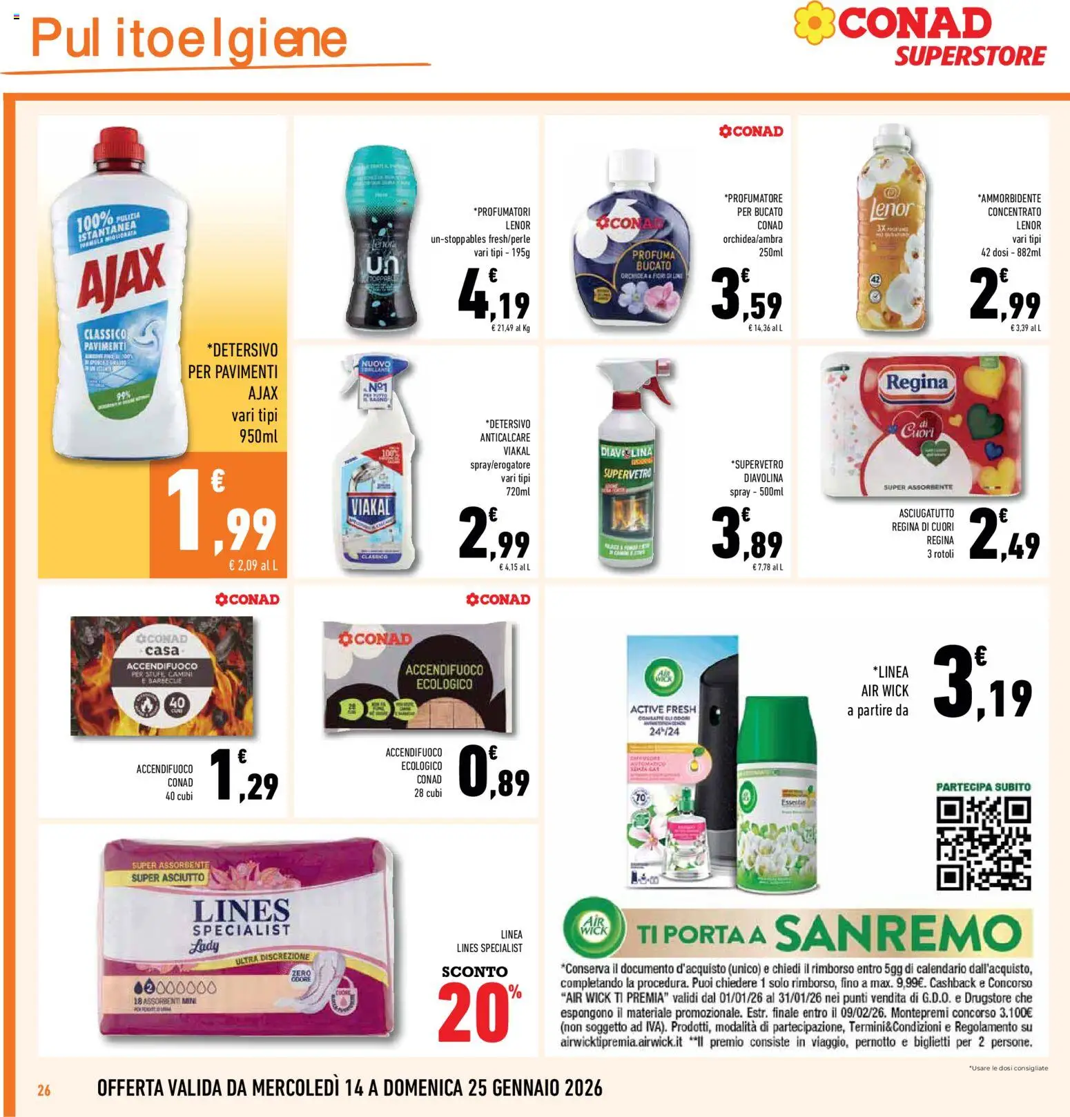 Volantino Conad del 14.01.2026 | Pagina: 26 | Prodotti: Anticalcare, Barbecue, Asciugatutto, Orchidea