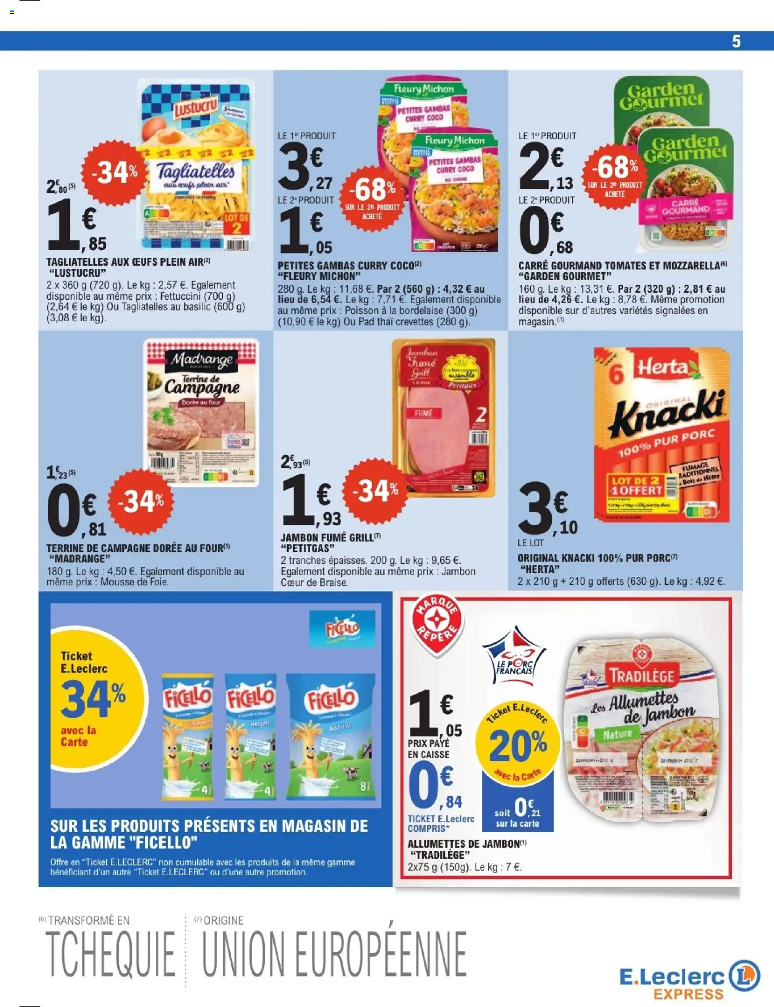 {H1} | Page: 5 | Produits: Four, Œufs, Tomates, Poisson