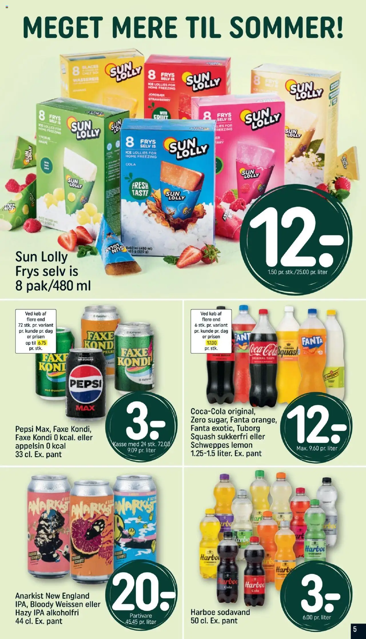 Rema 1000 Tilbudsavis gyldig fra 06.07.2025 | Side: 5 | Produkter: Jordbær, Sodavand, Is, Cola