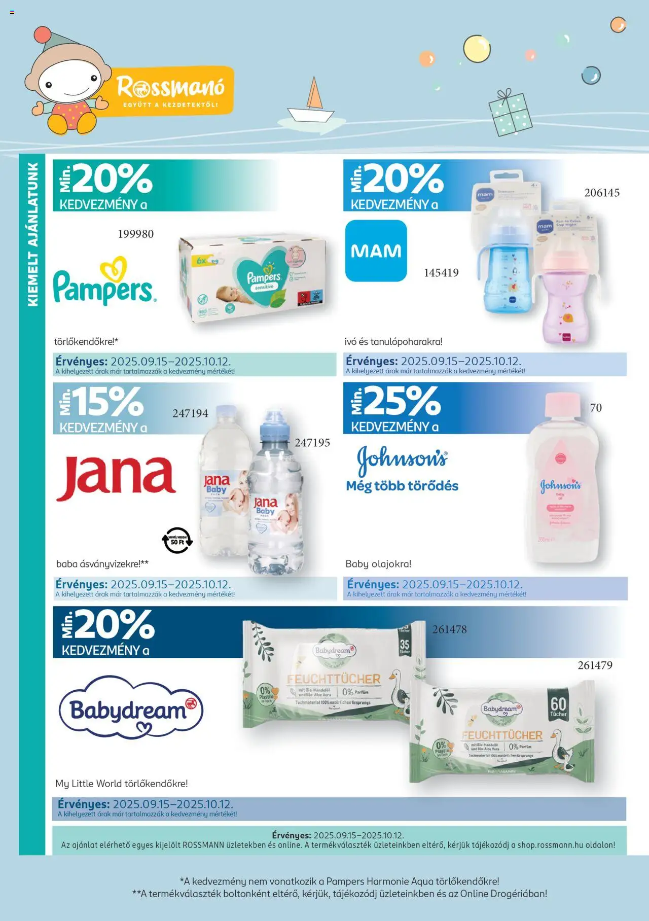 Rossmann akciós ujság - amely érvényes a következő dátumtól: 15.09.2025 | Oldal: 2 | Termékek: Pampers, Parfüm