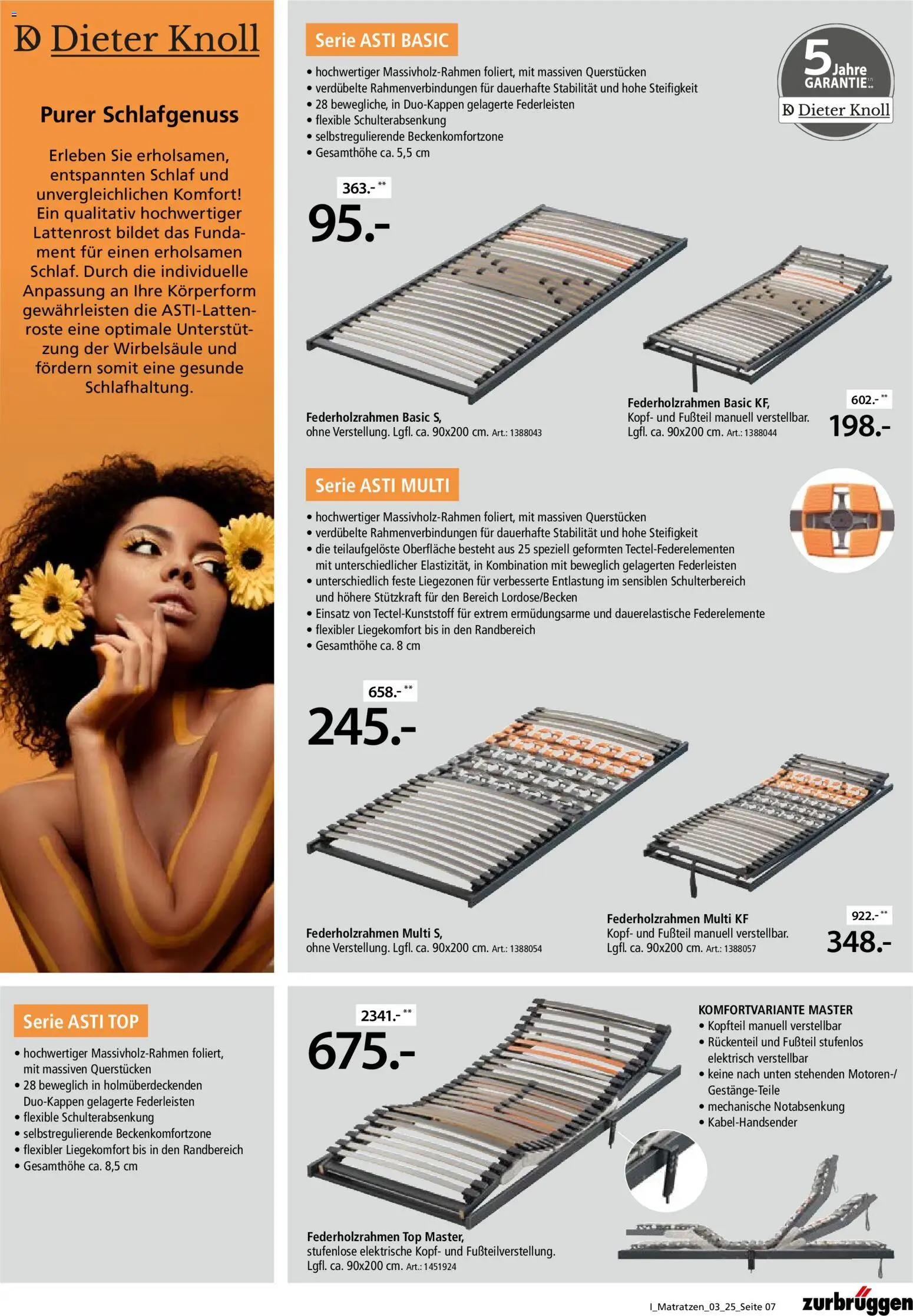 Zurbrüggen Matratzen-Spezial – gültig ab 15.11.2025 | Seite: 7 | Produkte: Top, Lattenrost