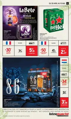 Intermarché - Prévisualisation de HEINEKEN, BIÈRE BLONDE HEINEKEN 5% vol. 4x50cl soit 2 l valide à partir de 28.04.2026 | Page: 13