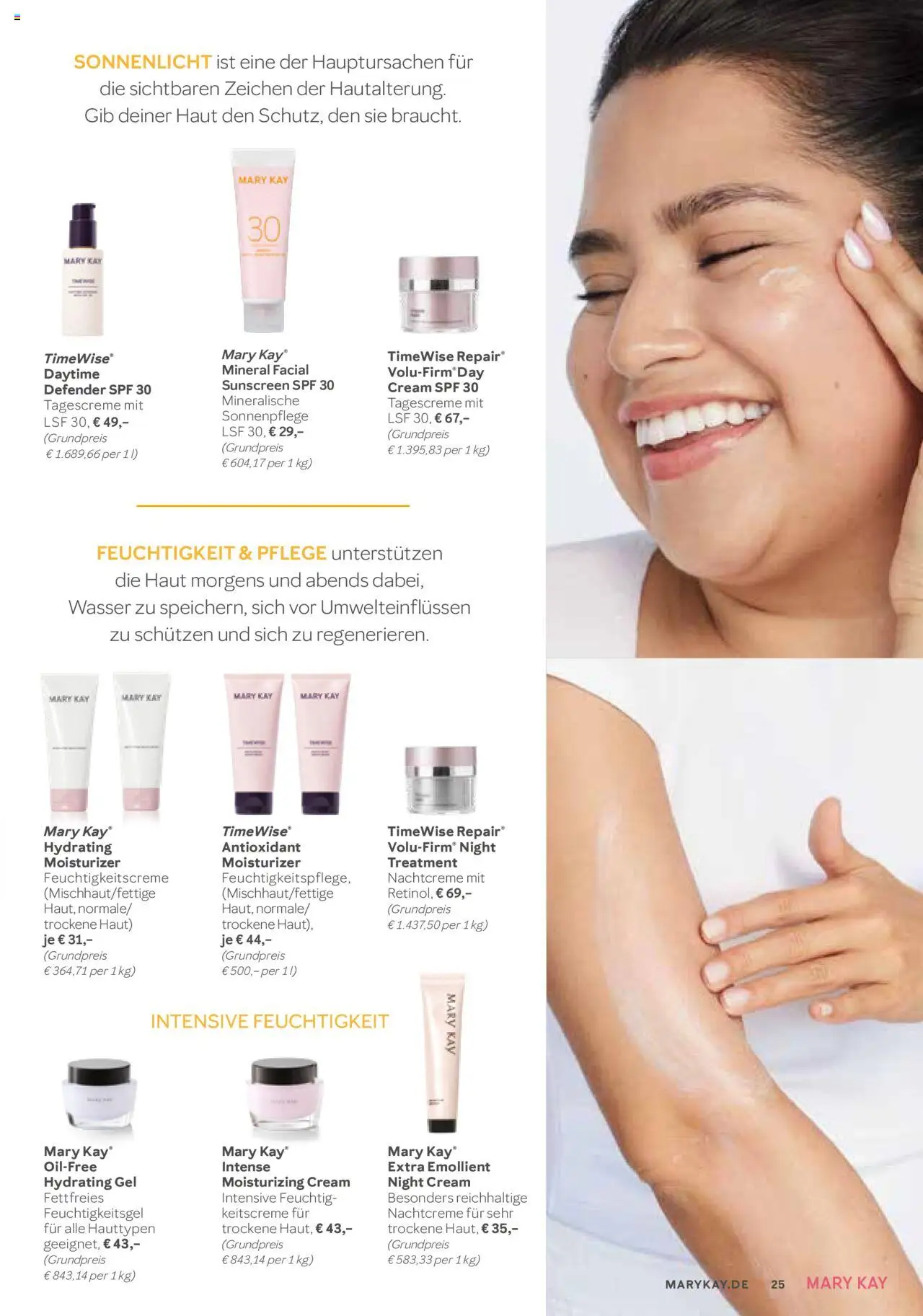 Mary Kay Katalog - gültig ab dem 16.07.2025 | Seite: 25 | Produkte: Wasser, Tagescreme, Nachtcreme