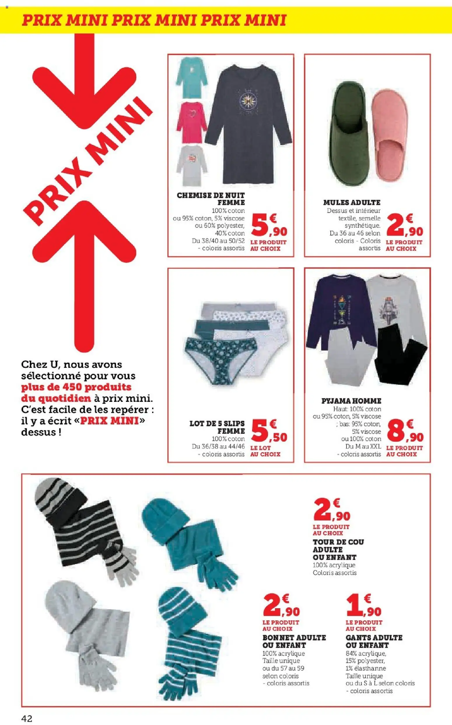 {H1} | Page: 42 | Produits: Chemise de nuit femme, Coton, Chemise, Gants