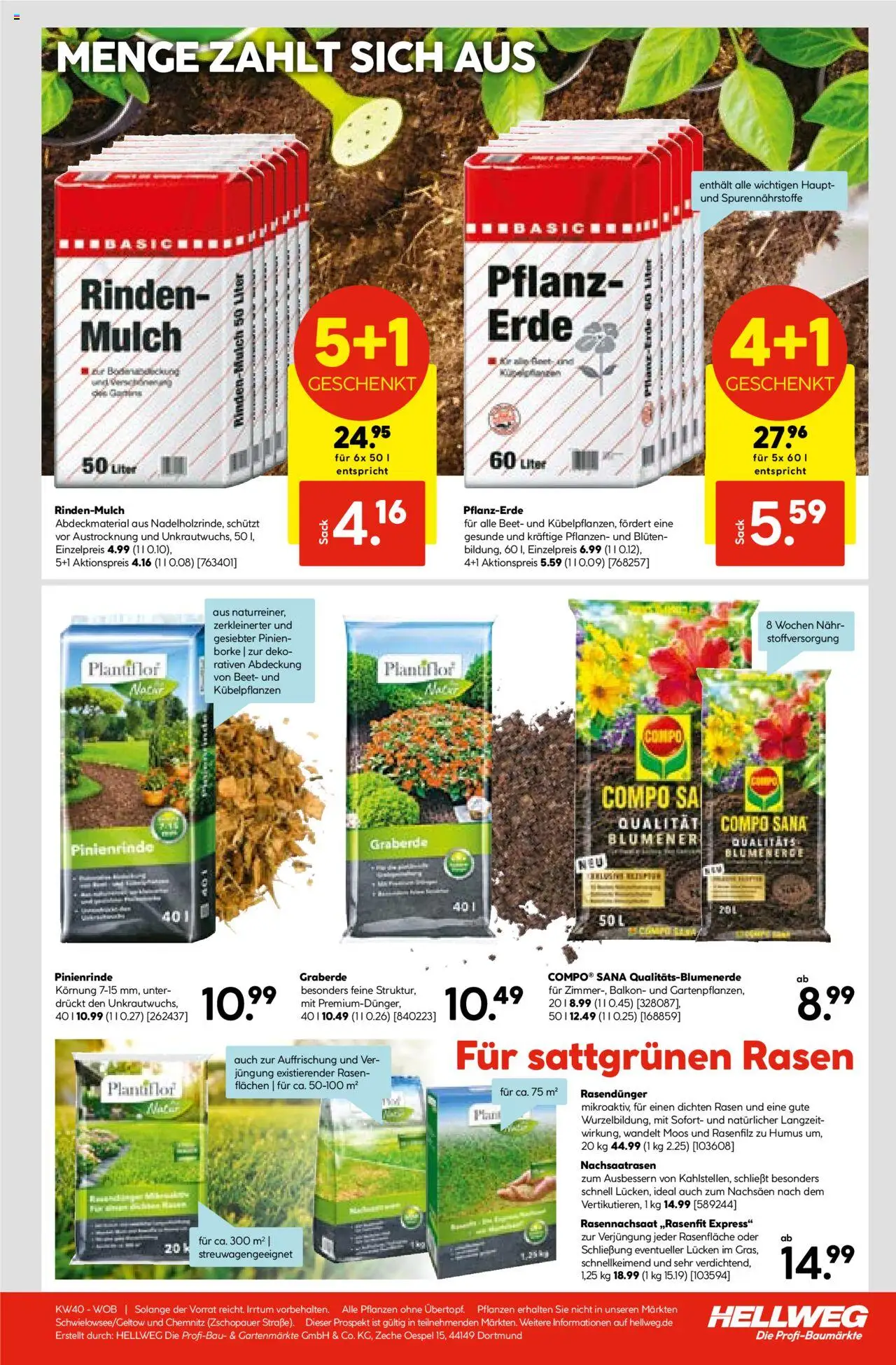Hellweg Prospekt – gültig ab 29.09.2025 | Seite: 23 | Produkte: Rindenmulch, Pflanzerde, Blumenerde