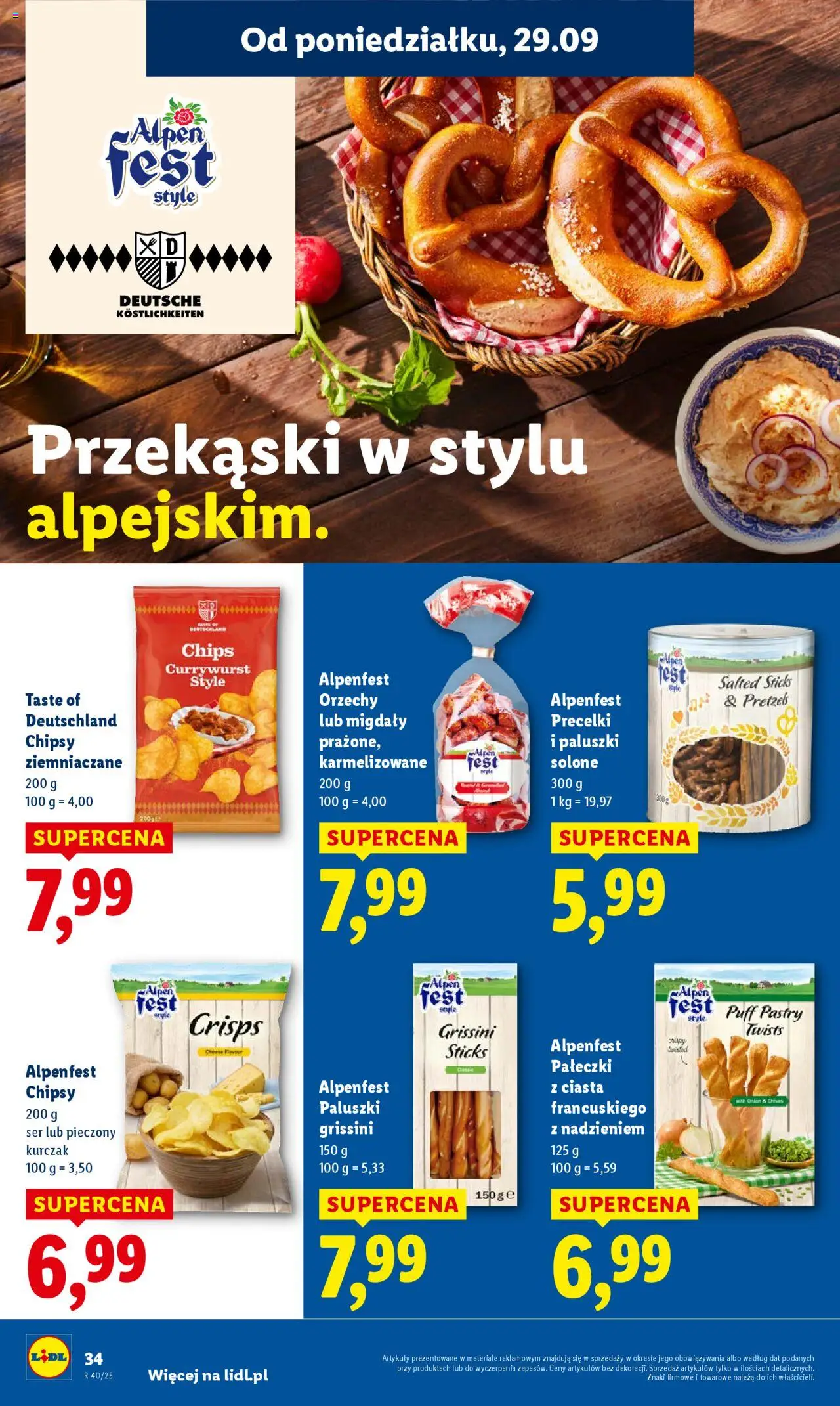 Lidl Gazetka od 29.09.2025 | Strona: 36 | Produkty: Chipsy, Kurczak, Paluszki, Ser