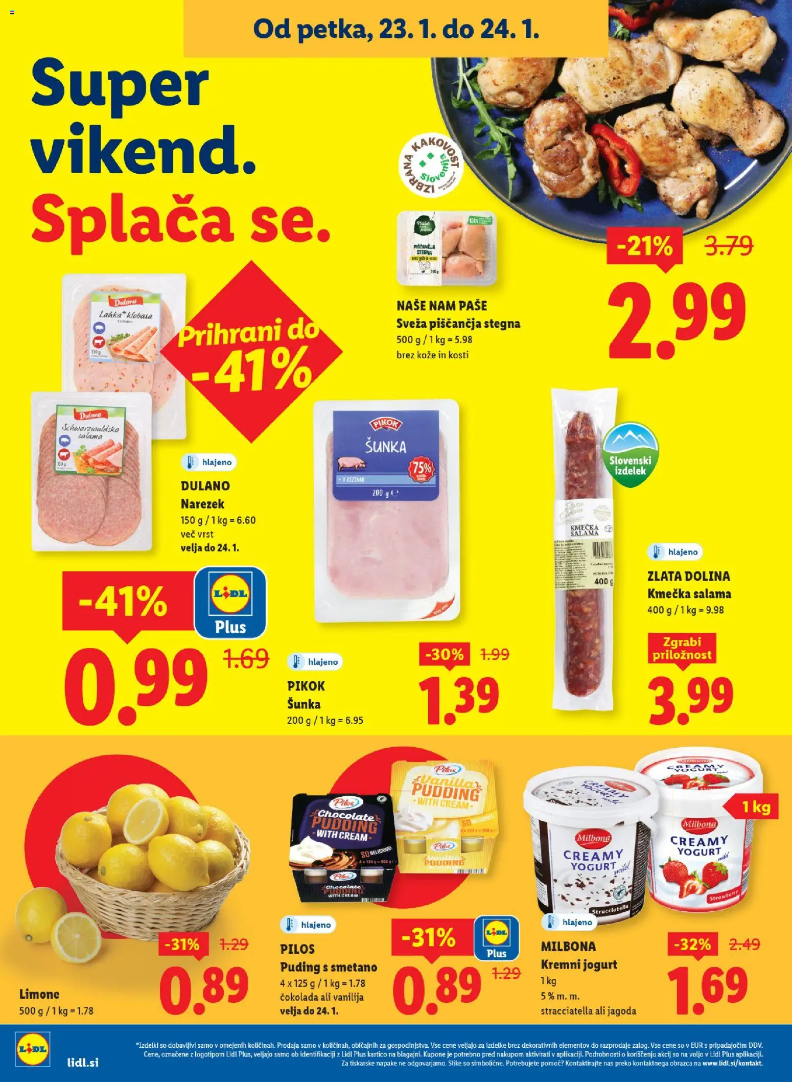 Novi Lidl katalog ponudbe – veljaven od 22.01.2026 | Stran: 32 | Izdelki: Puding, Narezek, Jogurt, Salama
