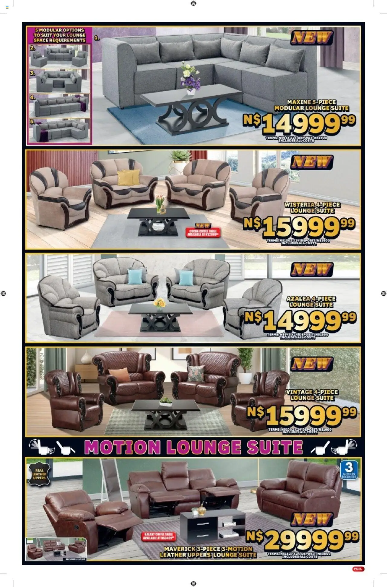 Lewis Stores - Namibia Brochure │ valid from 11.08.2025 | Page: 3 | Products: Suit, Coffee table, Table, Lounge suite