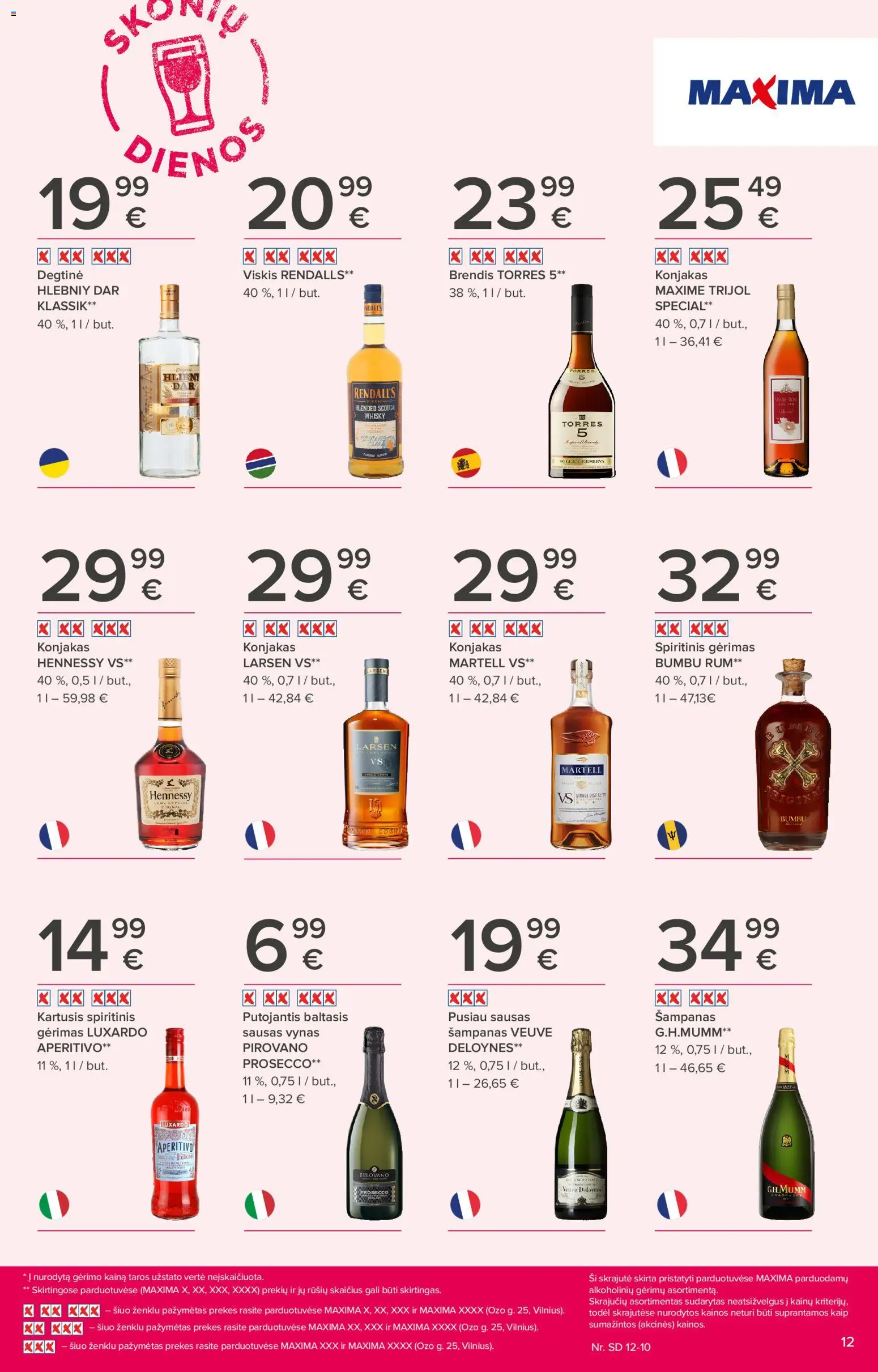 MAXIMA akcijos nuo 27.11.2025 | Puslapis: 12 | Prekių: Degtinė, Viskis, Vynas