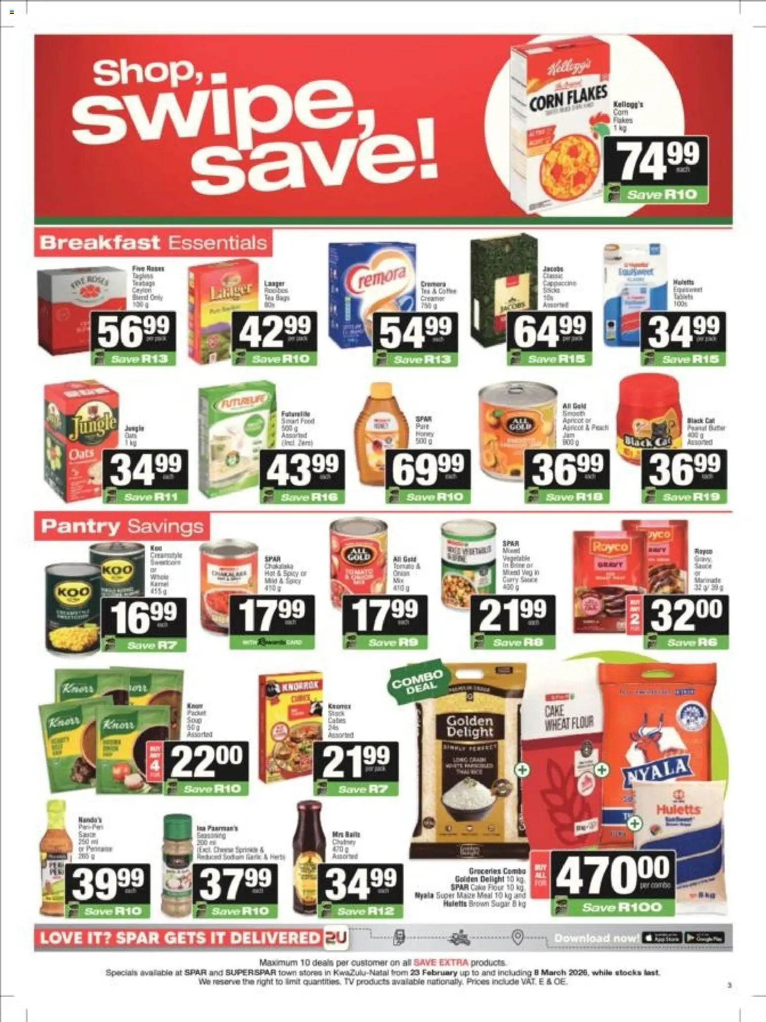 New Superspar catalogue – valid from 23.02.2026 | Page: 3 | Products: Cake, Tea, Flakes, Sauce