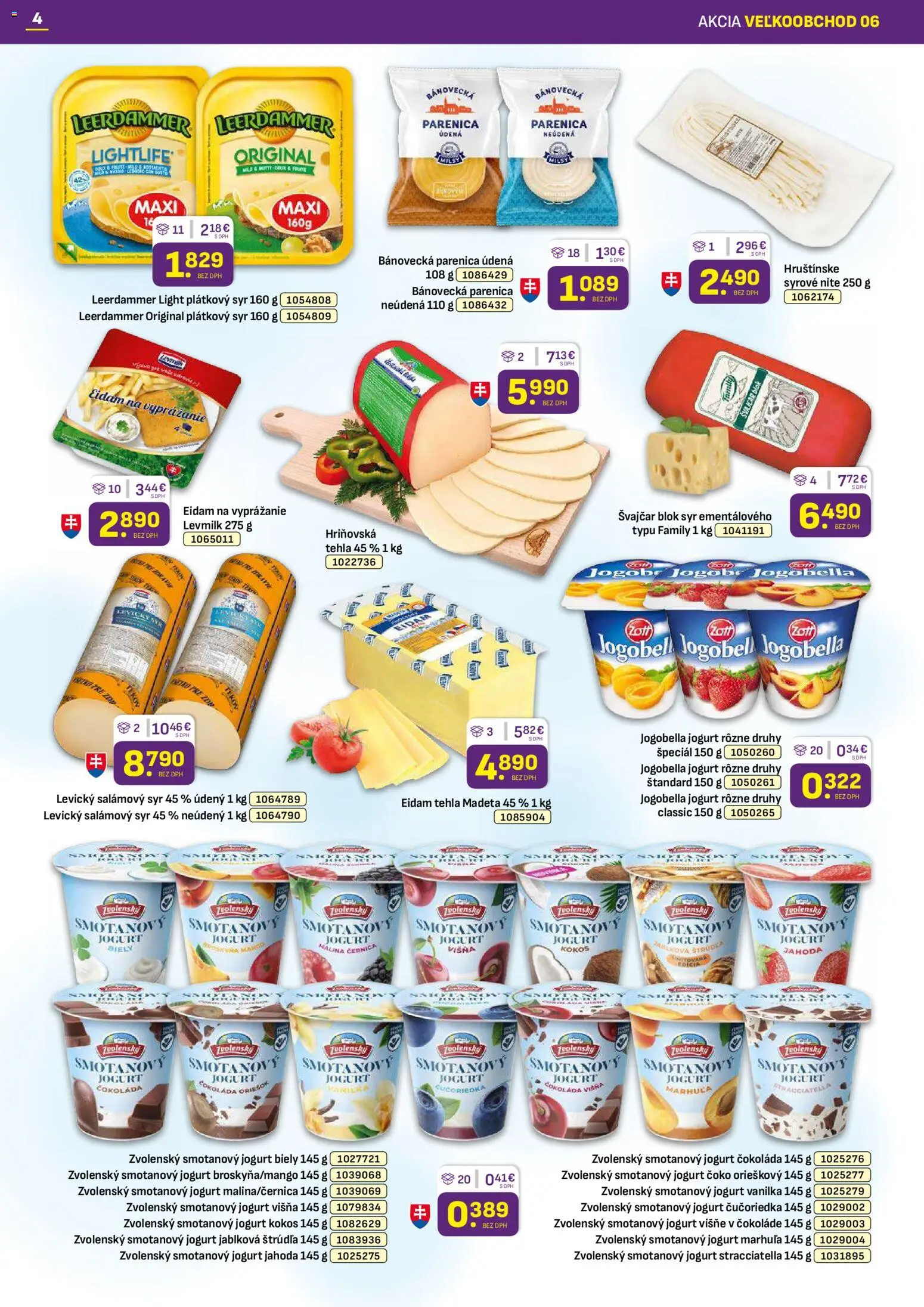Nové Libex akcie – leták je platný od 16.03.2026 | Strana: 4 | Produkty: Syr, Jogurt, Eidam, Čokoláda