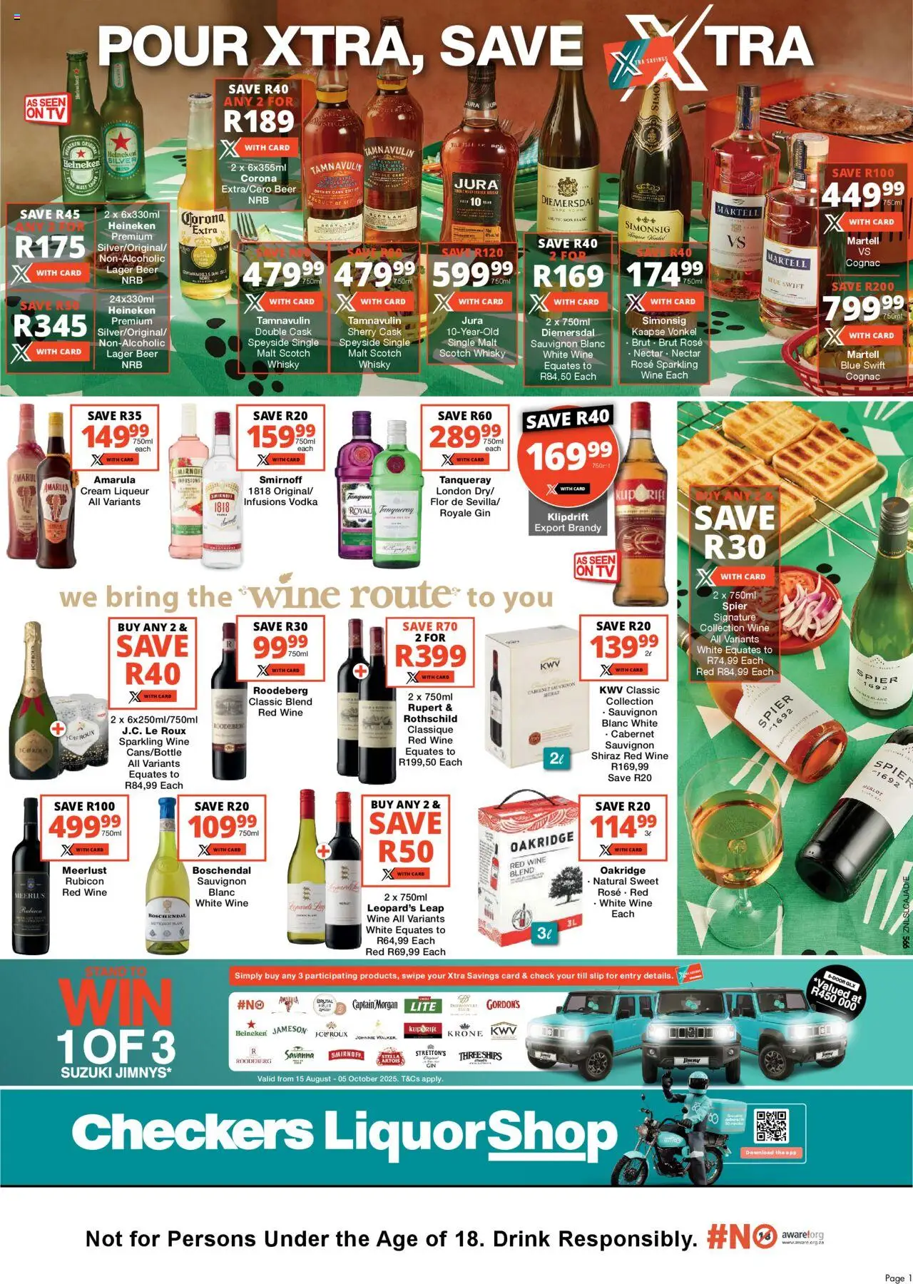 New Checkers catalogue – valid from 23.09.2025 | Page: 1 | Products: Brandy, Gin, Cream, Vodka