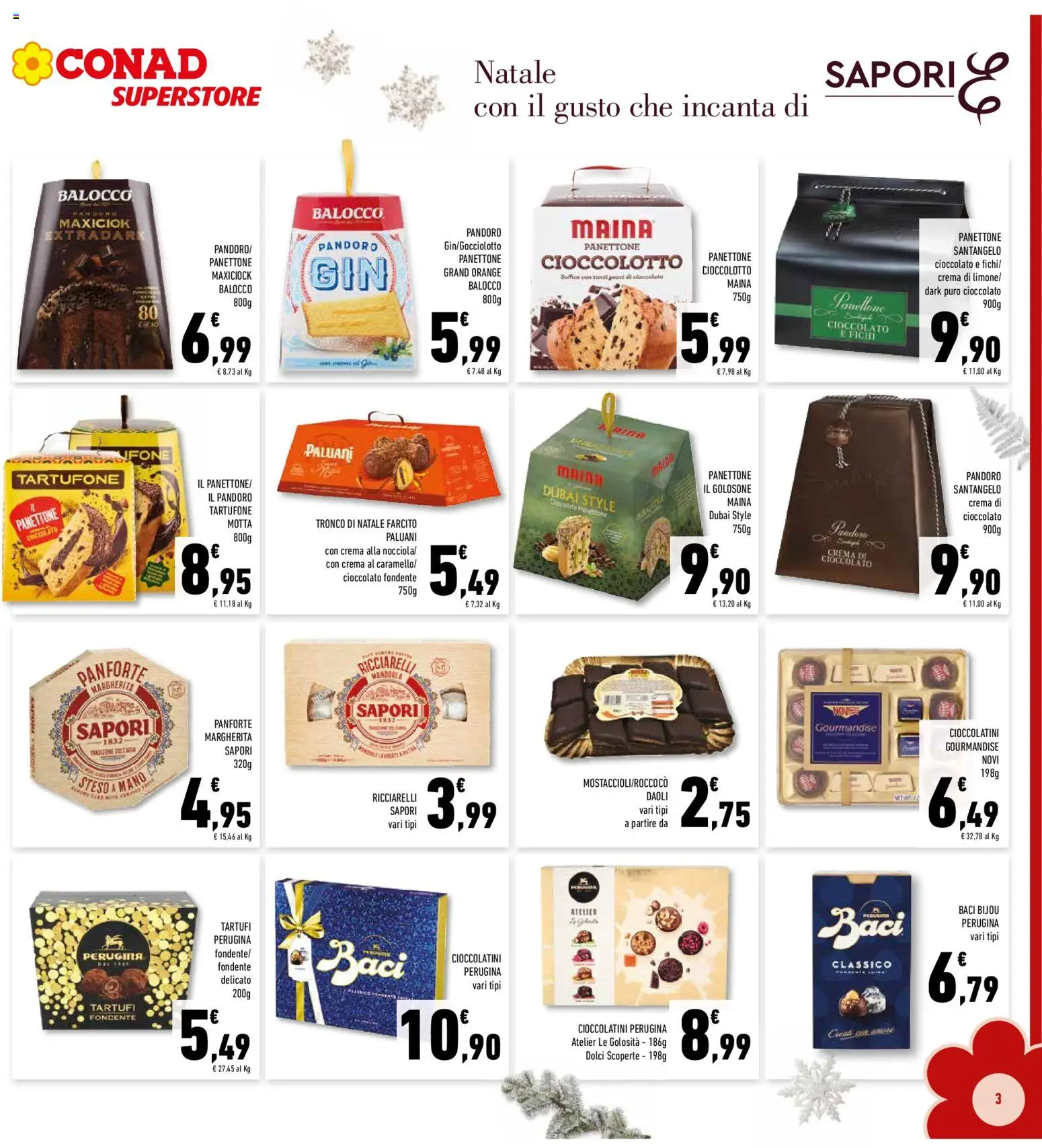 Volantino Conad del 10.12.2025 | Pagina: 3 | Prodotti: Crema, Cioccolato, Panettone, Cioccolatini