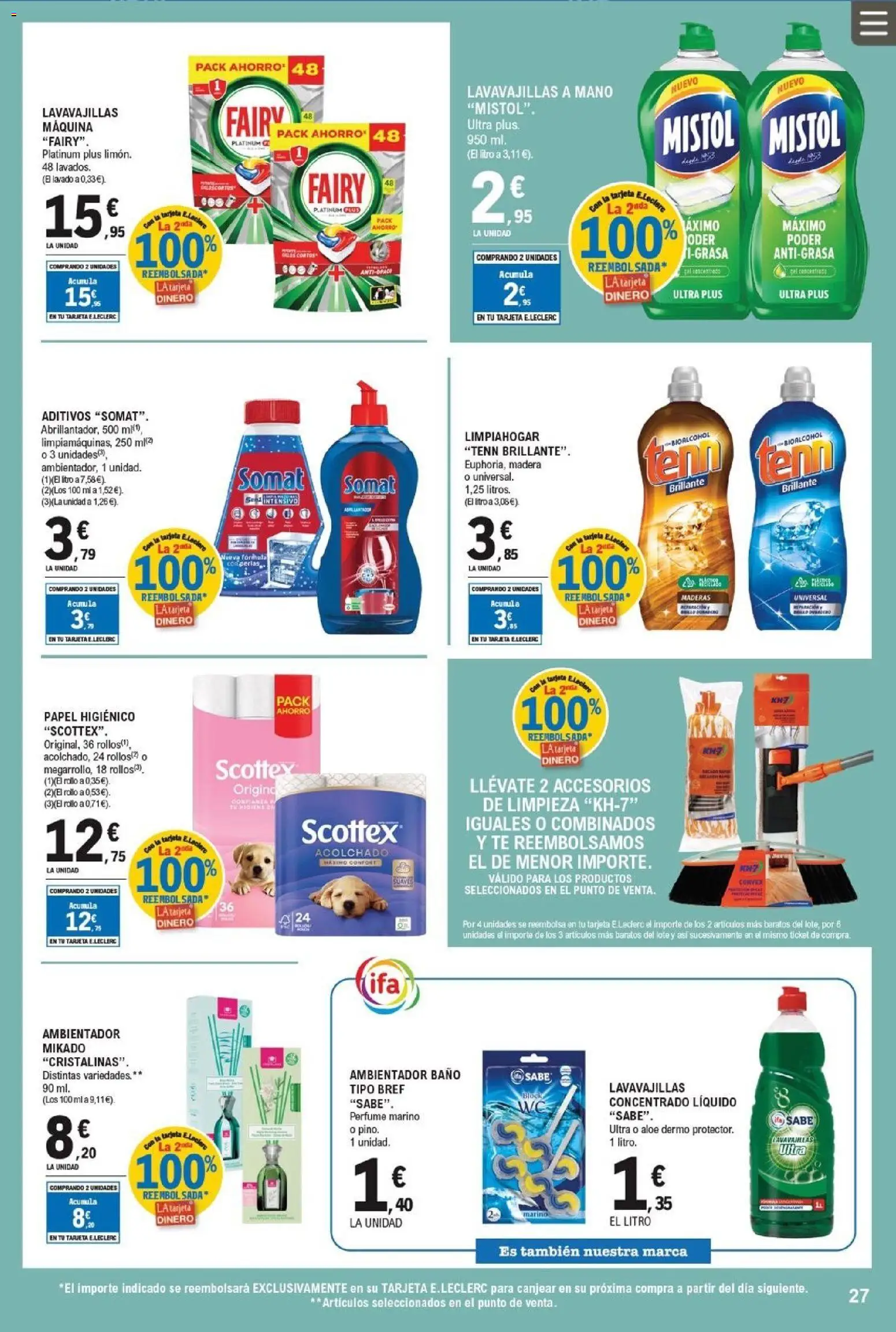 E.Leclerc folleto │ válido desde el 25.02.2026 | Página: 27 | Productos: Perfume, Papel higienico, Té, Baño