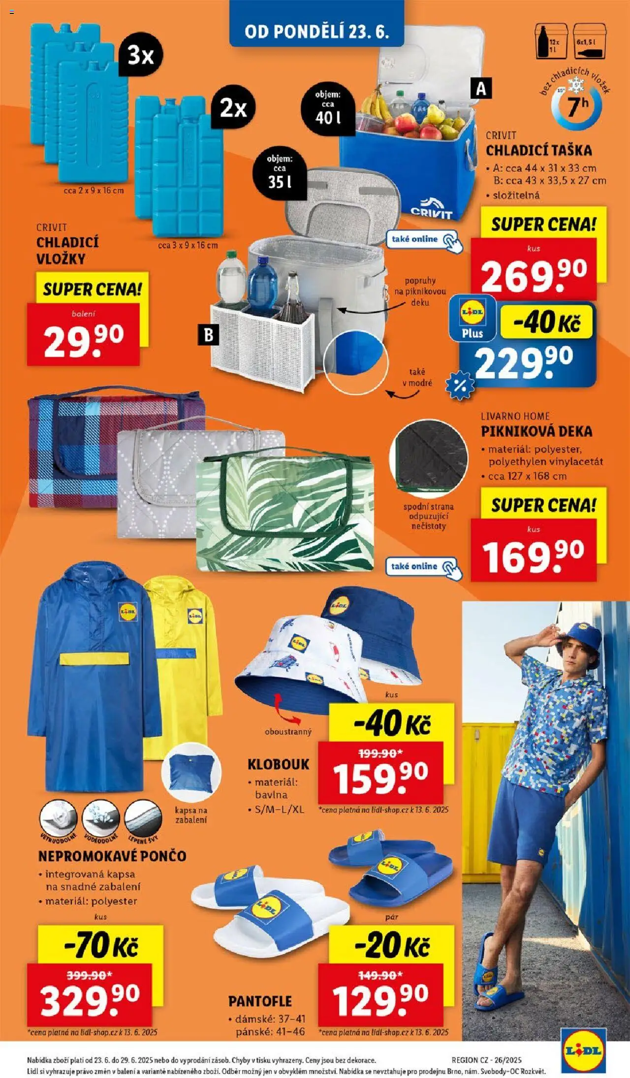 Lidl leták od 23.06.2025 | Strana: 43 | Produkty: Vložky, Pantofle, Klobouk, Pončo