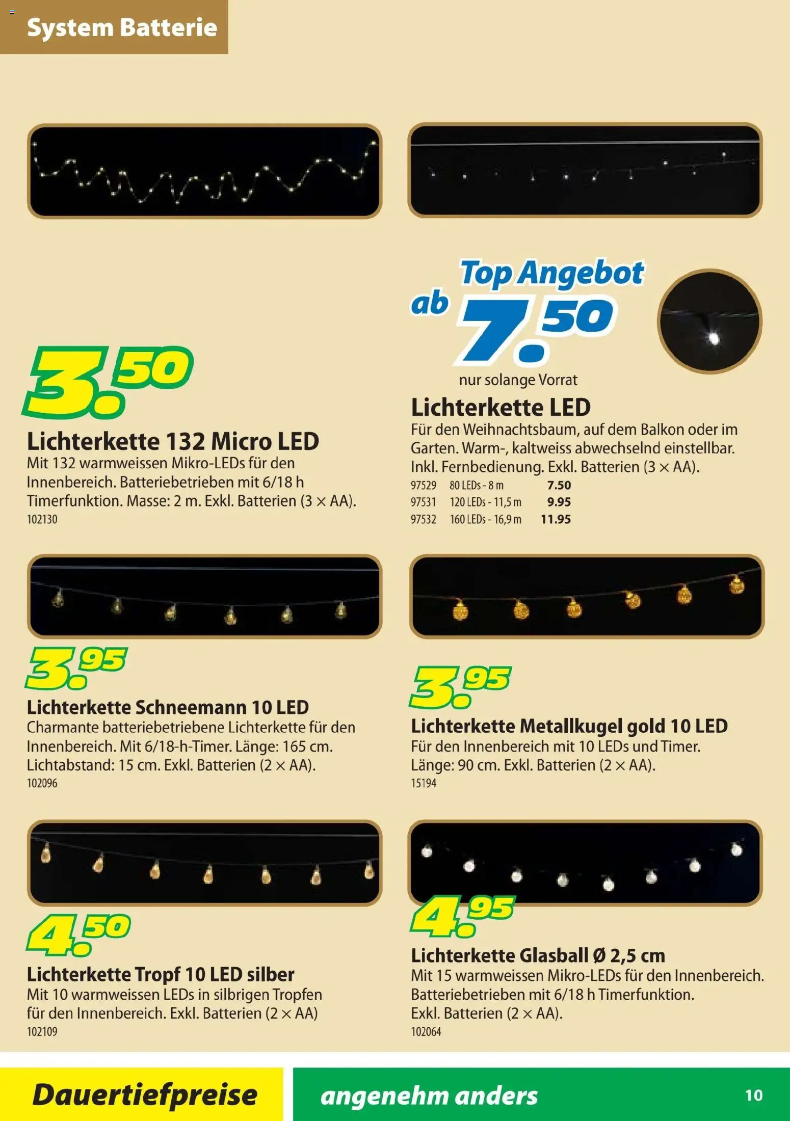 Landi Aktionen Weihnachtsbeleuchtung – gültig ab 24.10.2025 | Seite: 10 | Produkte: Batterie, Top