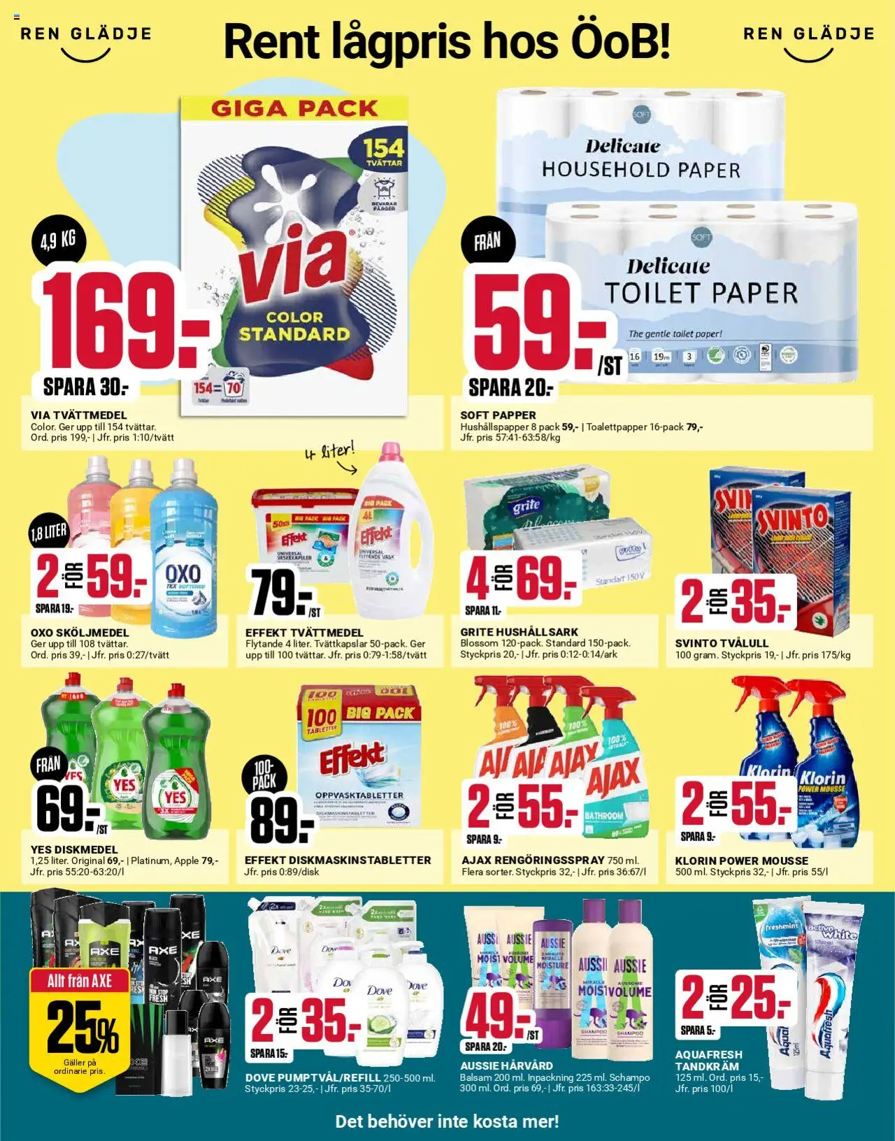ÖoB reklamblad aktuell från 16.06.2025 | Sida: 5 | Produkter: Mousse, Diskmaskinstabletter, Toalettpapper, Hushållspapper