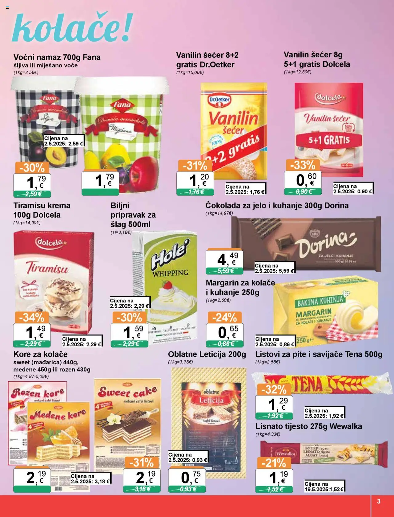 KTC katalog | vrijedi od 07.08.2025 | Stranica: 3 | Proizvodi: Dorina, Čokolada, Šlag, Vanilin šećer