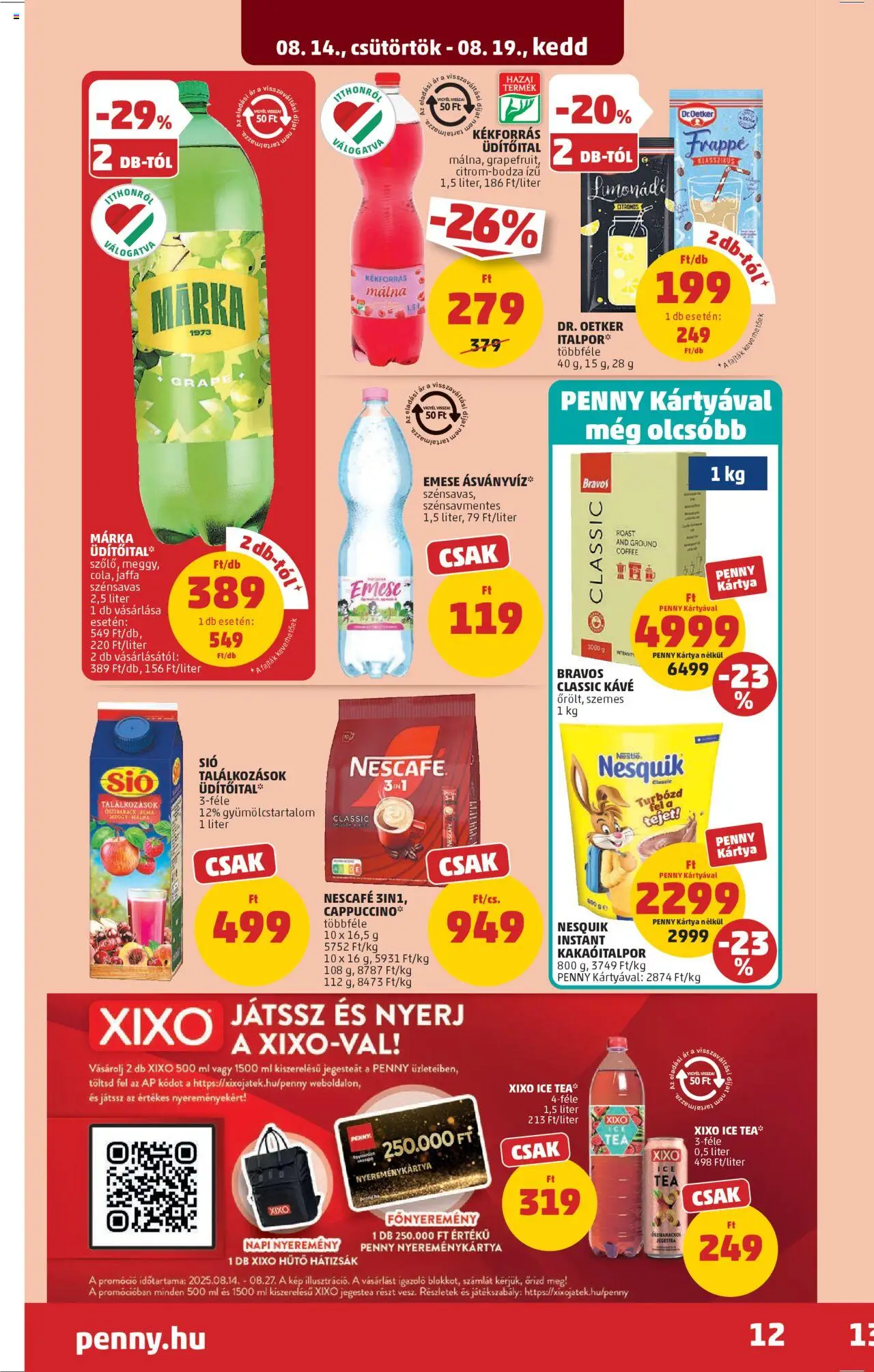 PENNY akciós ujság - amely érvényes a következő dátumtól: 14.08.2025 | Oldal: 16 | Termékek: Hátizsák, Málna, Nesquik, Tea