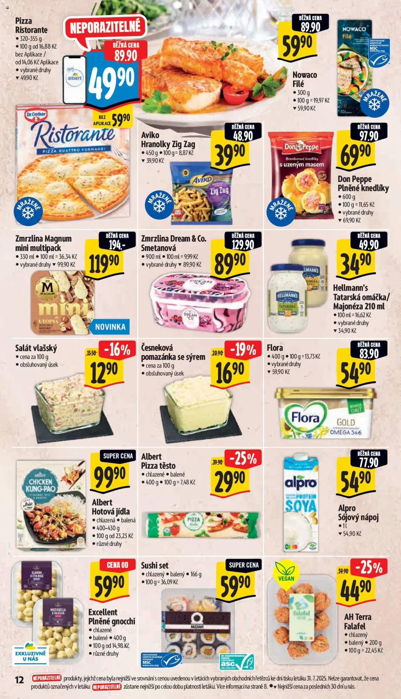 Albert leták - Supermarket od 06.08.2025 | Strana: 19 | Produkty: Pizza těsto, Magnum, Sójový nápoj, Těsto