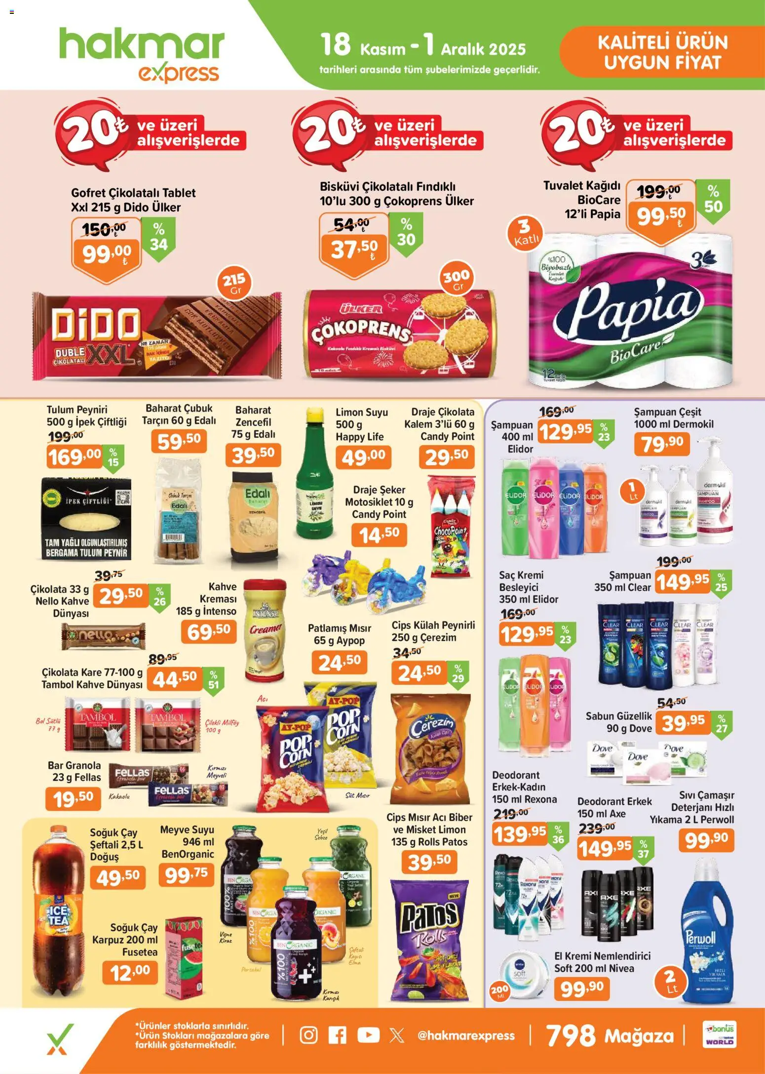 Hakmar Express Salı Aktüel Ürünler - 18.11.2025 tarihinden itibaren geçerlidir | Sayfa: 1 | Ürünler: Sabun, Şeftali, Tablet, Bisküvi