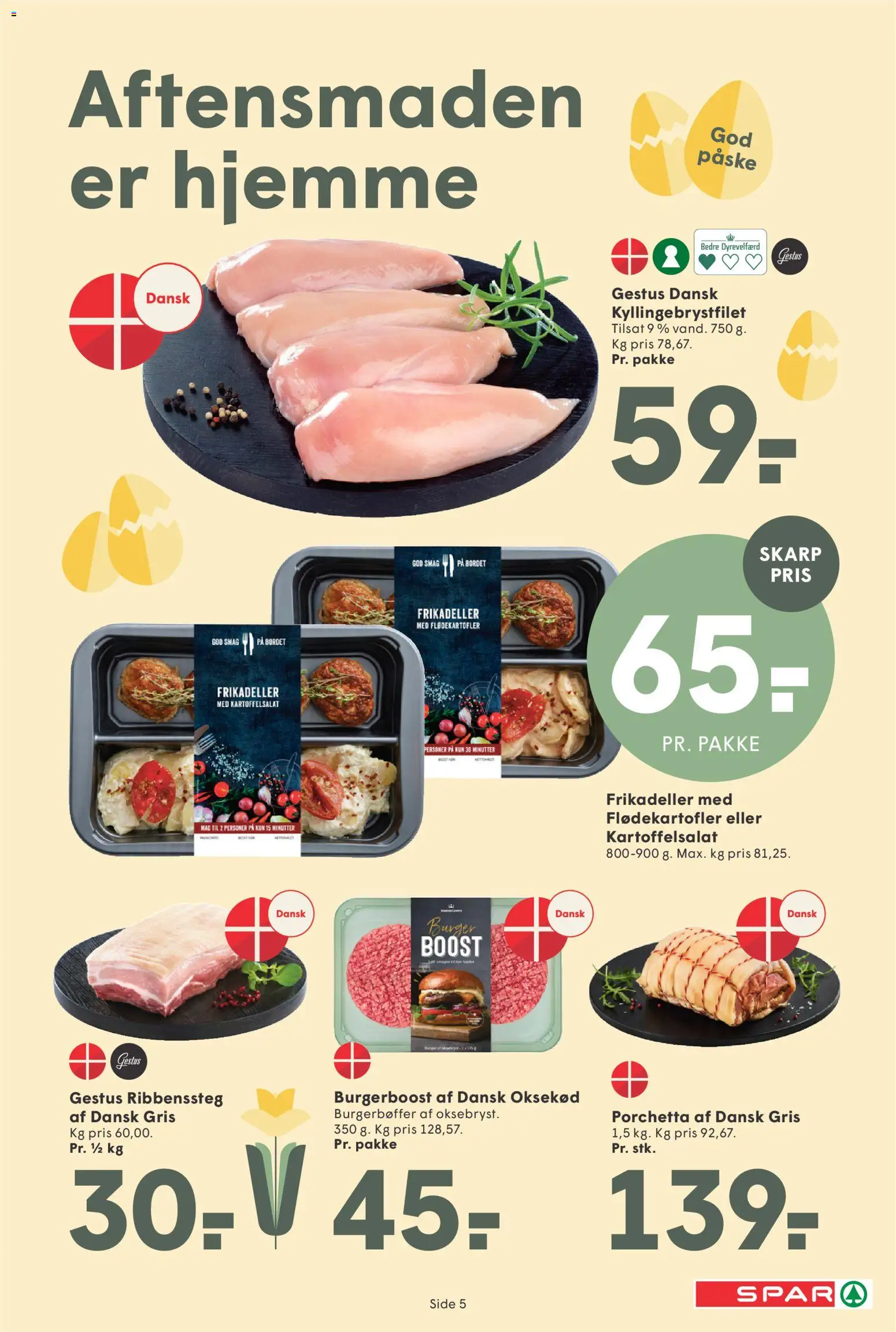 Spar tilbudsavis – gyldig fra 20.03.2026 | Side: 5 | Produkter: Kartoffelsalat, Oksekød, Frikadeller
