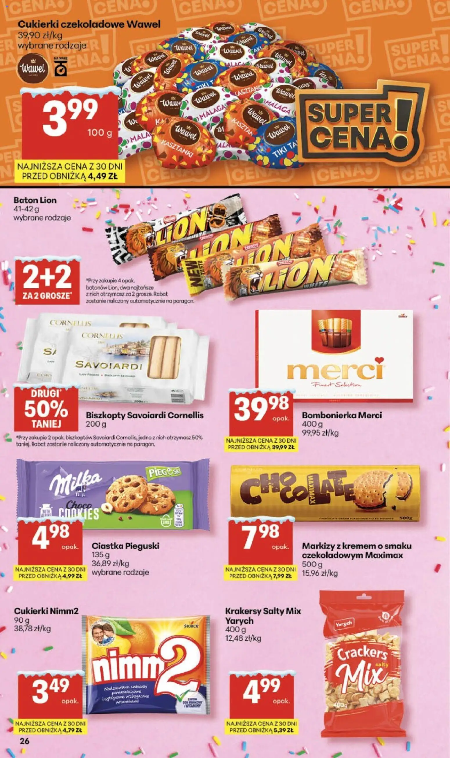Delikatesy Centrum Gazetka od 29.01.2026 | Strona: 26 | Produkty: Bombonierka, Merci, Milka, Sok