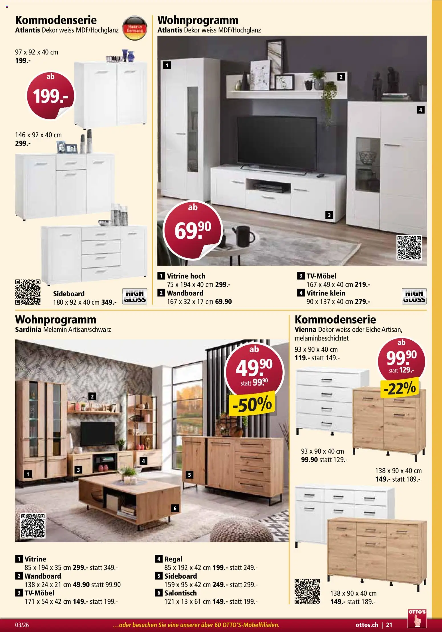 Otto's Aktionen Möbelflyer – gültig ab 01.03.2026 | Seite: 21 | Produkte: Vitrine, Regal, Wandboard, Sideboard