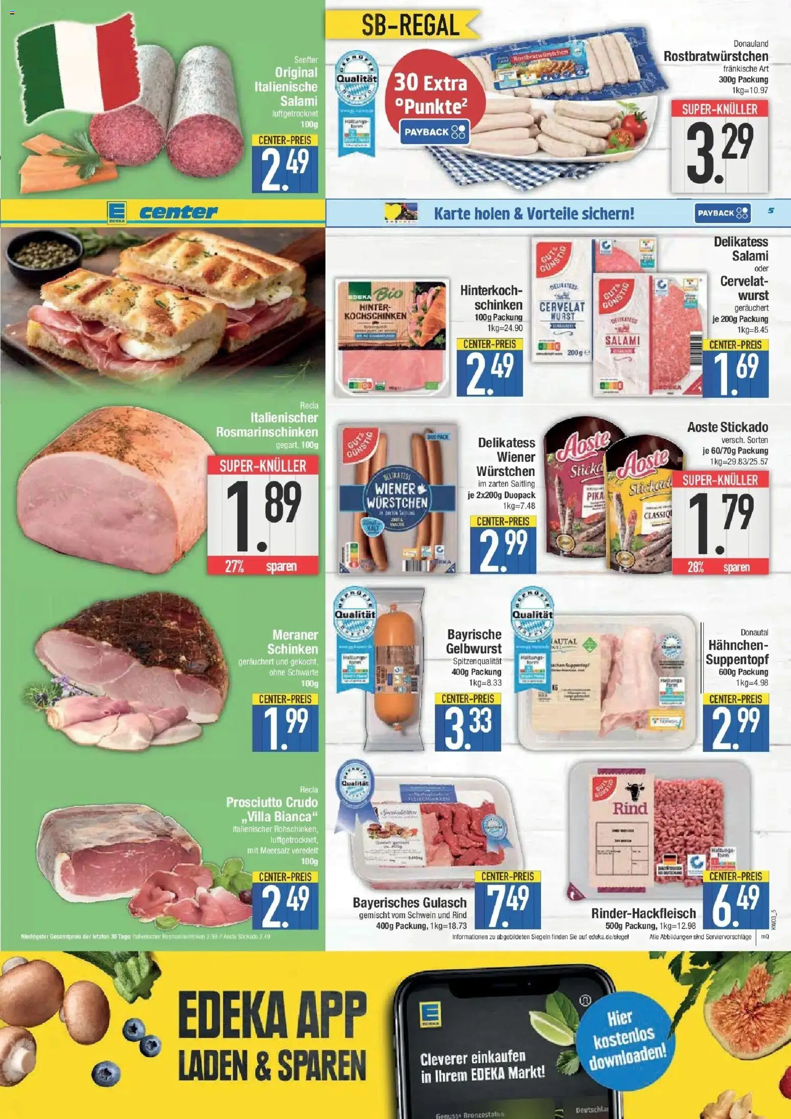 Edeka prospekt Bad Reichenhall	 – gültig ab 11.01.2026 | Seite: 5 | Produkte: Hahnchen, Wiener wurstchen, Gulasch, Wurst