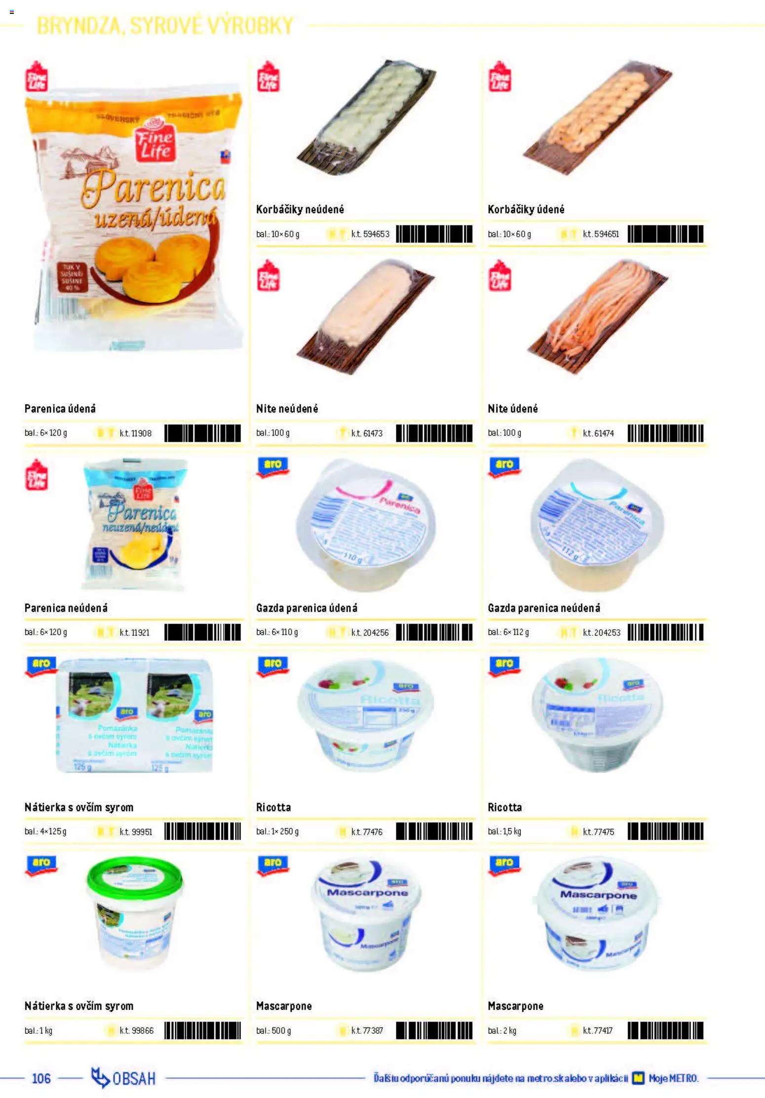 Nové Metro akcie – leták je platný od 05.12.2025 | Strana: 106 | Produkty: Mascarpone