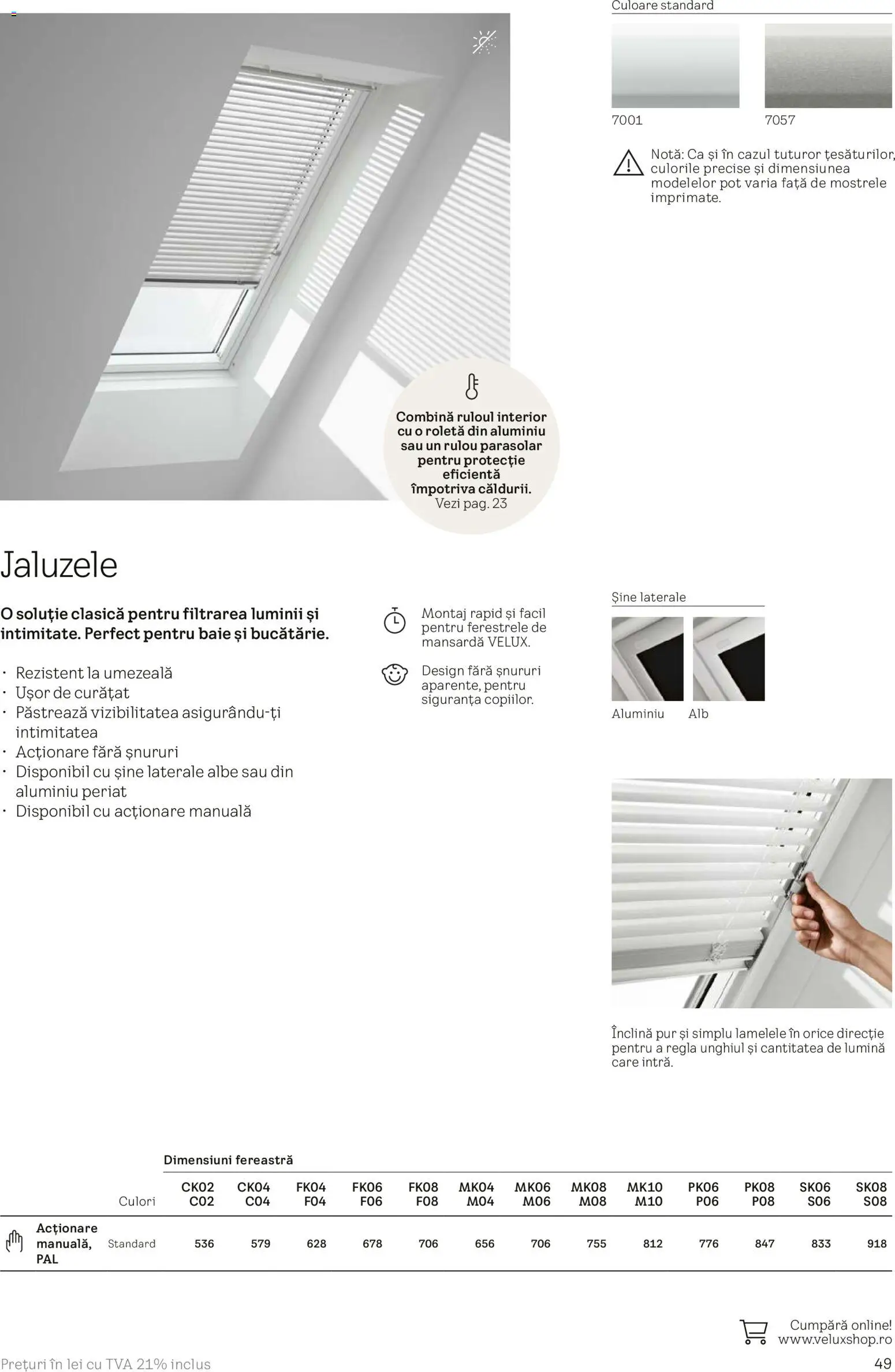 Noul catalog Velux – valabil de la 03.02.2026 | Pagină: 49 | Produse: Tavuk suyu, Fereastră
