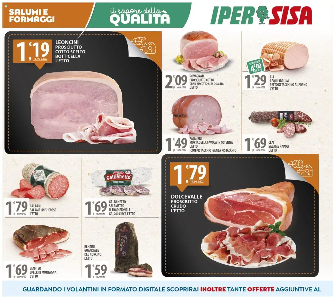 Volantino SISA del 14.10.2025 | Pagina: 2 | Prodotti: Speck, Prosciutto Cotto, Salame, Tacchino