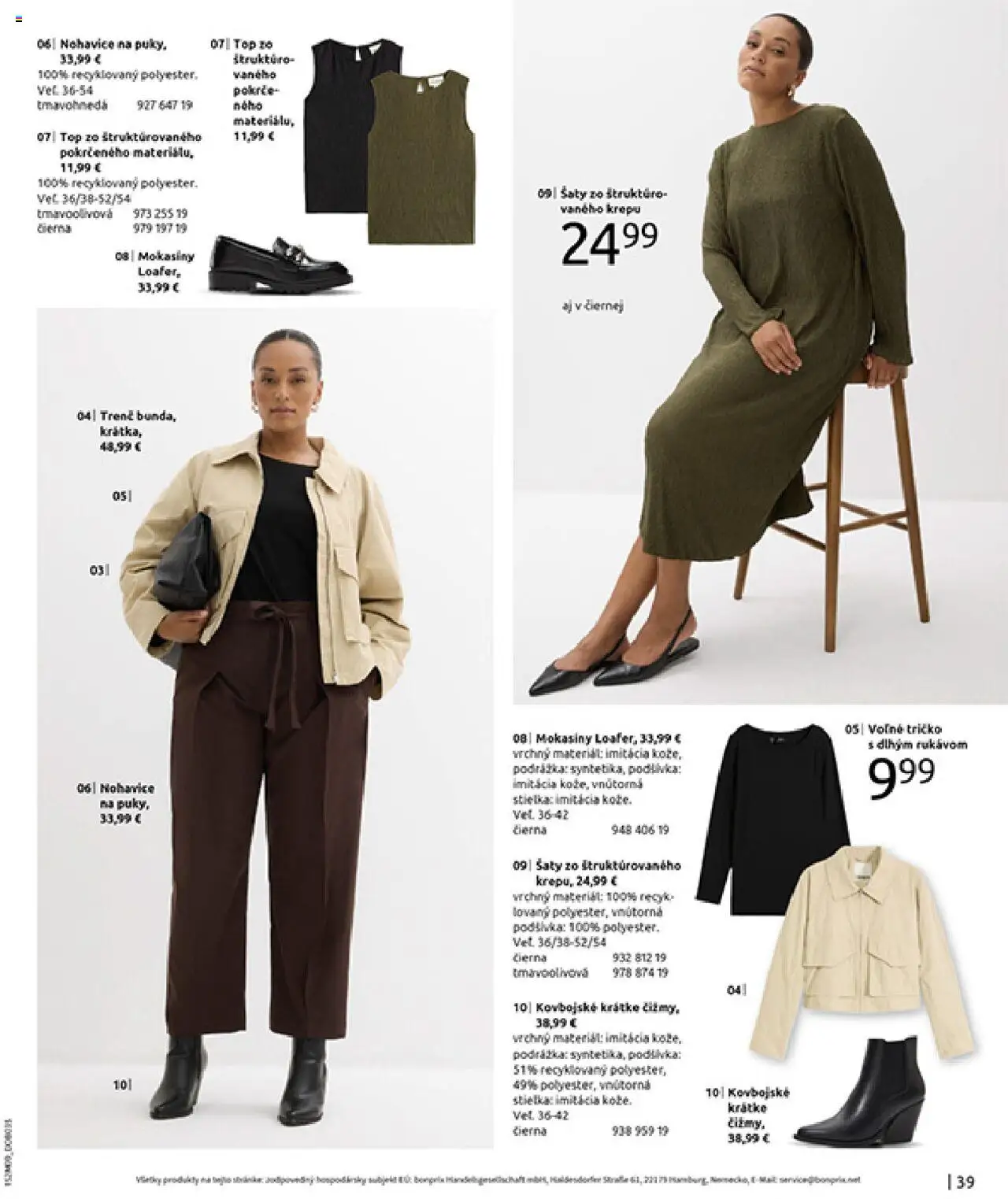 Nové Bonprix akcie – leták je platný od 14.10.2025 | Strana: 41 | Produkty: Šaty, Tričko, Nohavice, Mokasíny