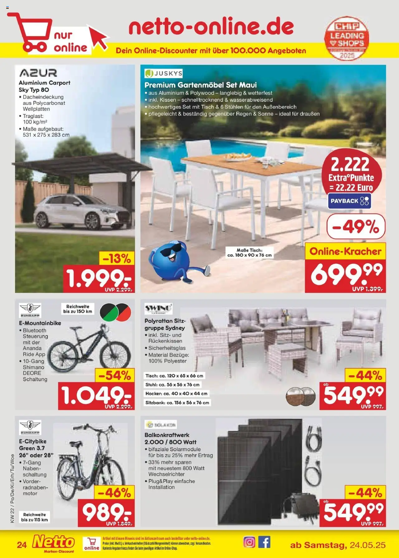 Netto Marken-Discount prospekt Gemmingen	 - gültig ab dem 26.05.2025 | Seite: 38 | Produkte: Hocker, Sitzbank, Stuhl, Gartenmöbel