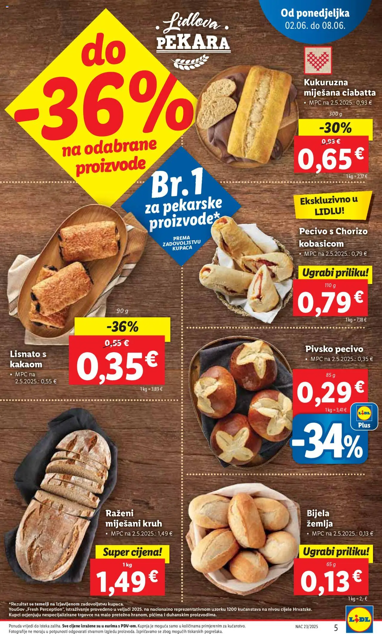Lidl katalog | vrijedi od 02.06.2025 | Stranica: 5 | Proizvodi: Pekara, Kruh, Pecivo