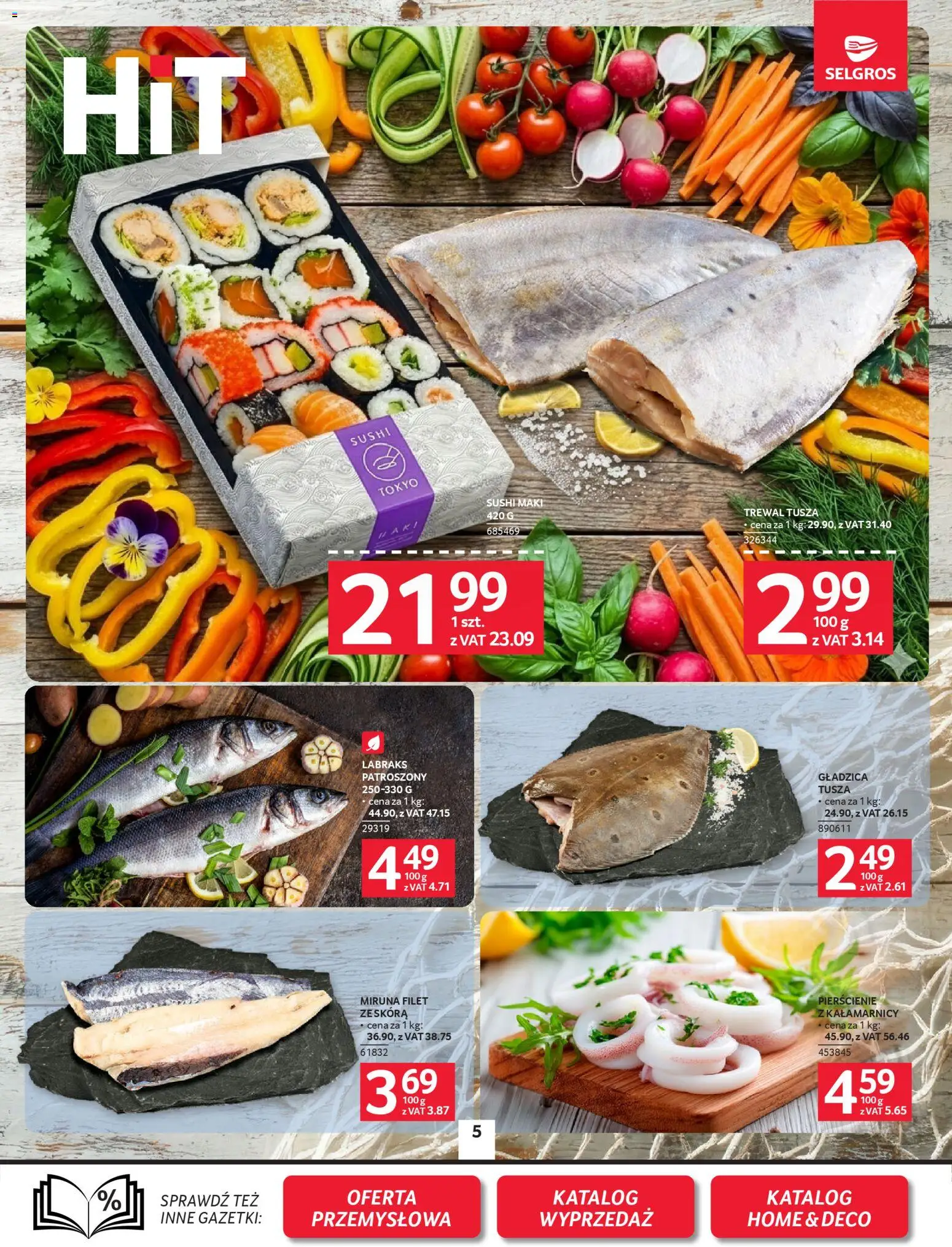 Selgros cash&carry Gazetka od 08.01.2026 | Strona: 5 | Produkty: Miruna, Trewal, Sushi
