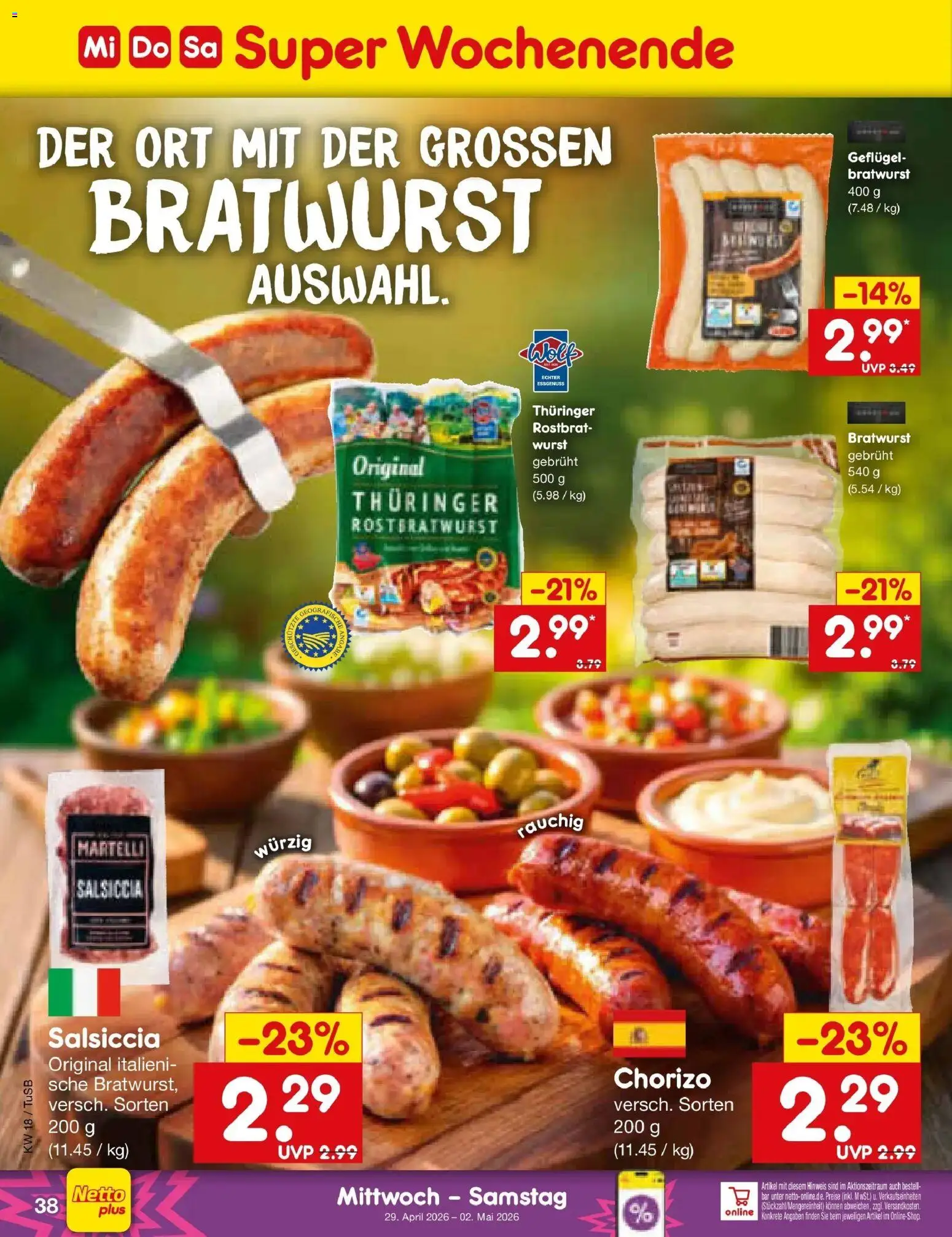 Netto Marken-Discount Prospekt Lahr-Langenwinkel	 – gültig ab 27.04.2026 | Seite: 52 | Produkte: Bratwurst, Wurst