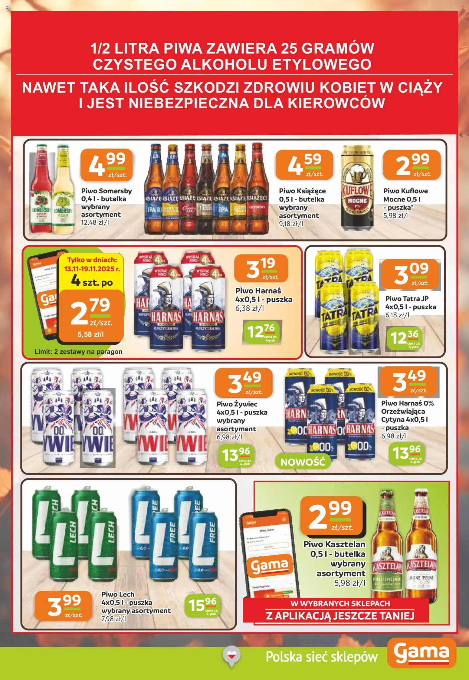 Gama Gazetka od 13.11.2025 | Strona: 11 | Produkty: Piwo Somersby, Harnaś, Piwo, Somersby