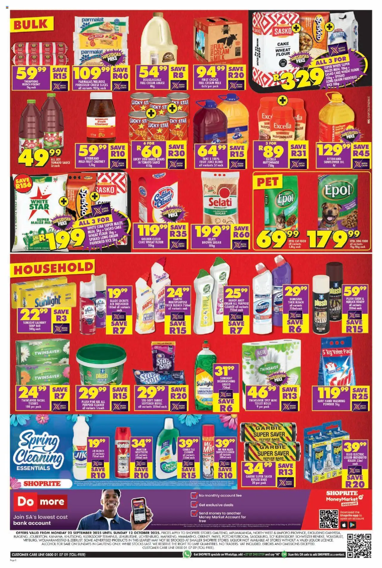 New Shoprite catalogue – valid from 22.09.2025 | Page: 8 | Products: Cake, Milk, Juice, Soap