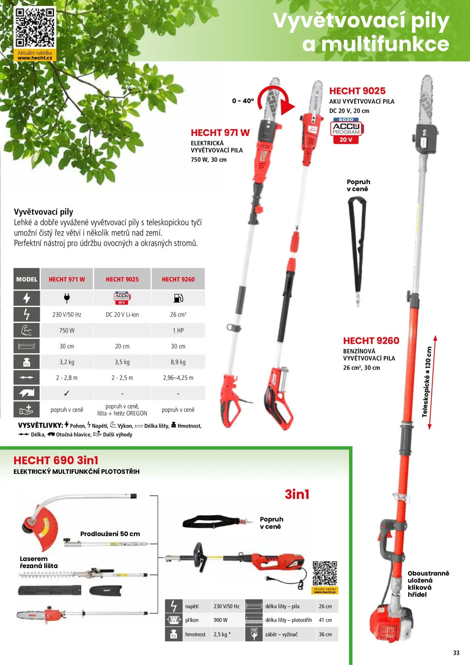 Hecht katalog - Jaro - léto 2026 od 19.02.2026 | Strana: 33 | Produkty: Hecht, Plotostřih, Pila