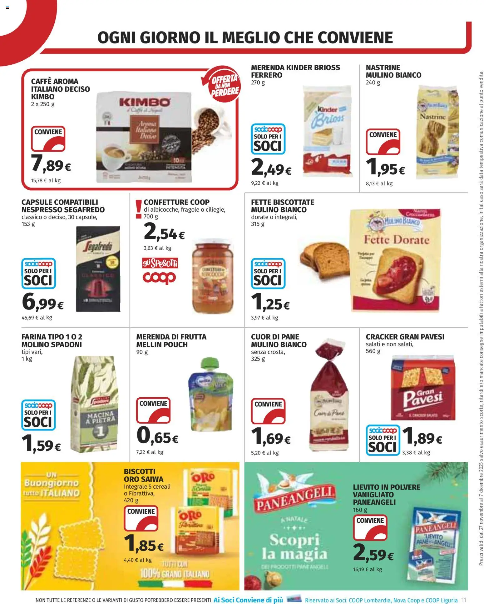 Volantino COOP del 27.11.2025 | Pagina: 11 | Prodotti: Pane, Caffè, Frutta, Farina