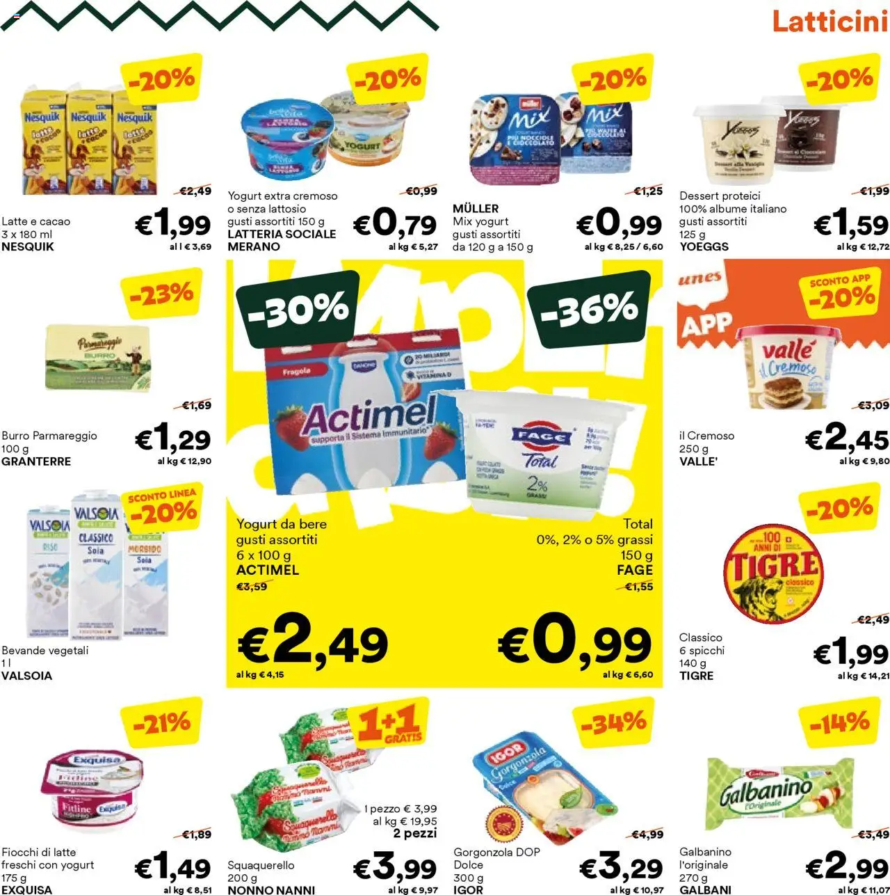 Volantino Unes del 27.08.2025 | Pagina: 9 | Prodotti: Yogurt, Fiocchi di latte, Burro, Cacao