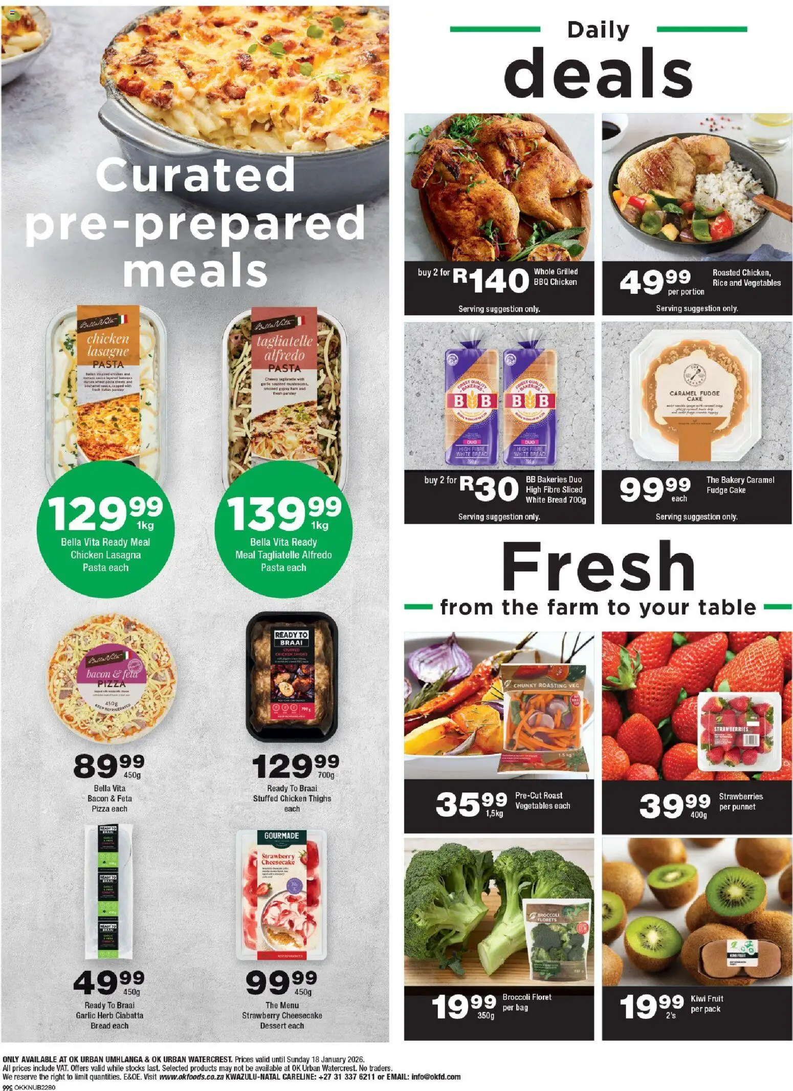 New OK Foods catalogue – valid from 07.01.2026 | Page: 2 | Products: Table, Pizza, Vegetables, Garlic